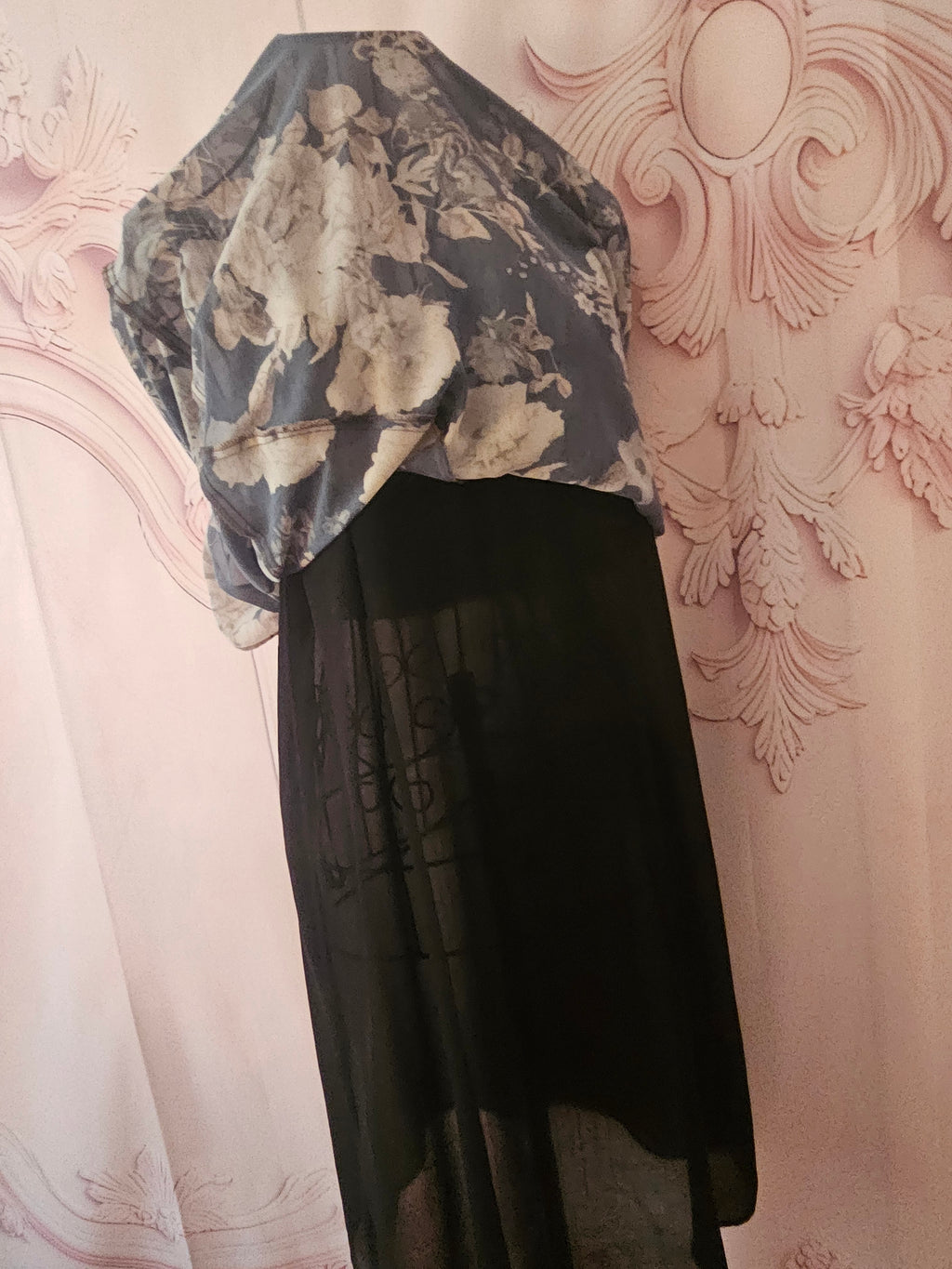 Ladies Mango Lined Floral Satin Strappy Dress