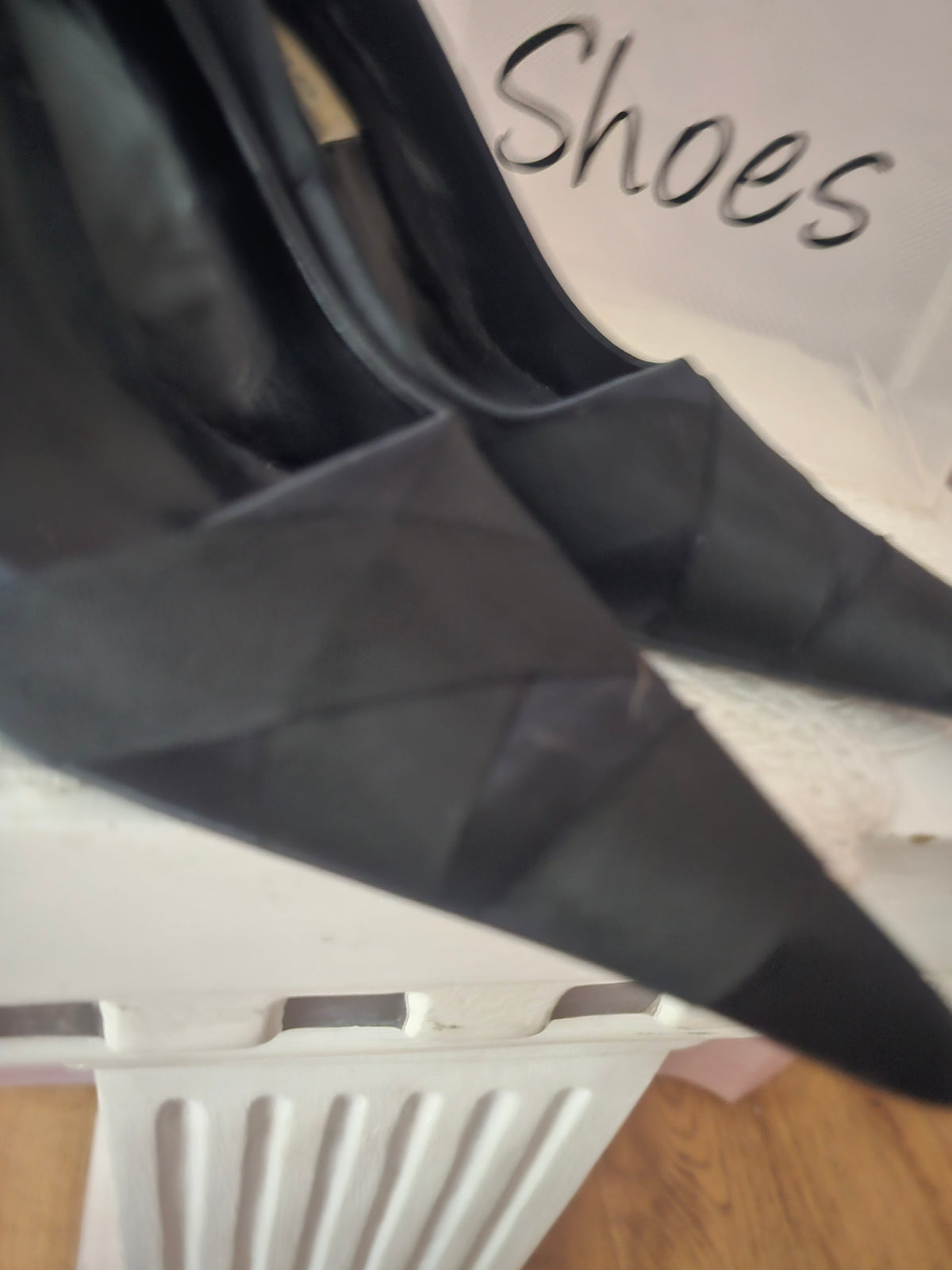Ladies Black Satin Dune Pointed Toed Heels