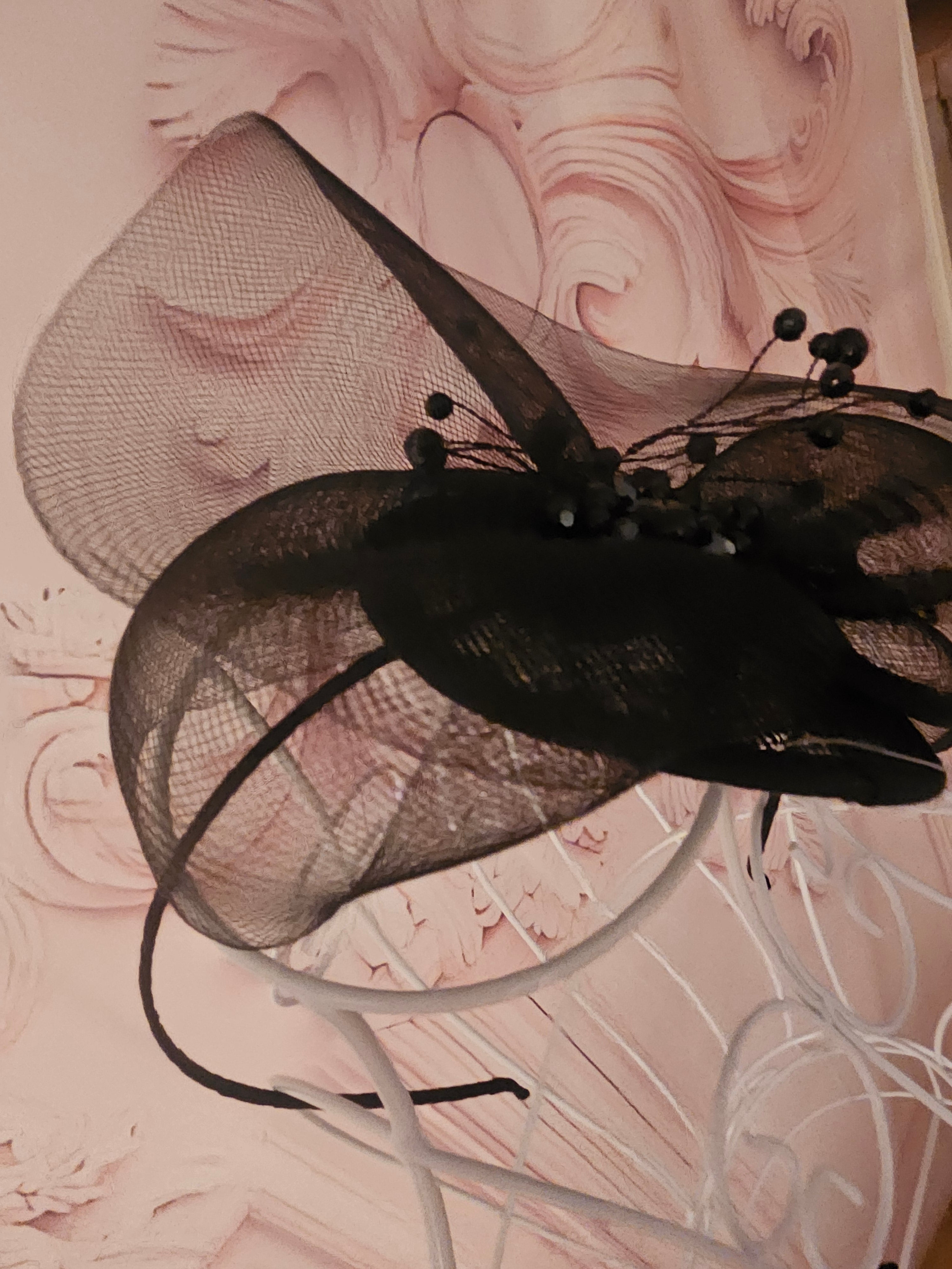 Ladies black classy fascinator