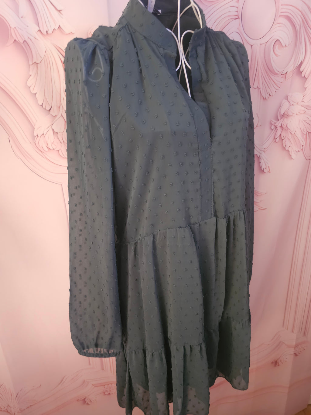 Ladies Modisima  Dark Green Chiffon Dress