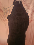Ladies warehouse fully fringed halterneck cocktail dress