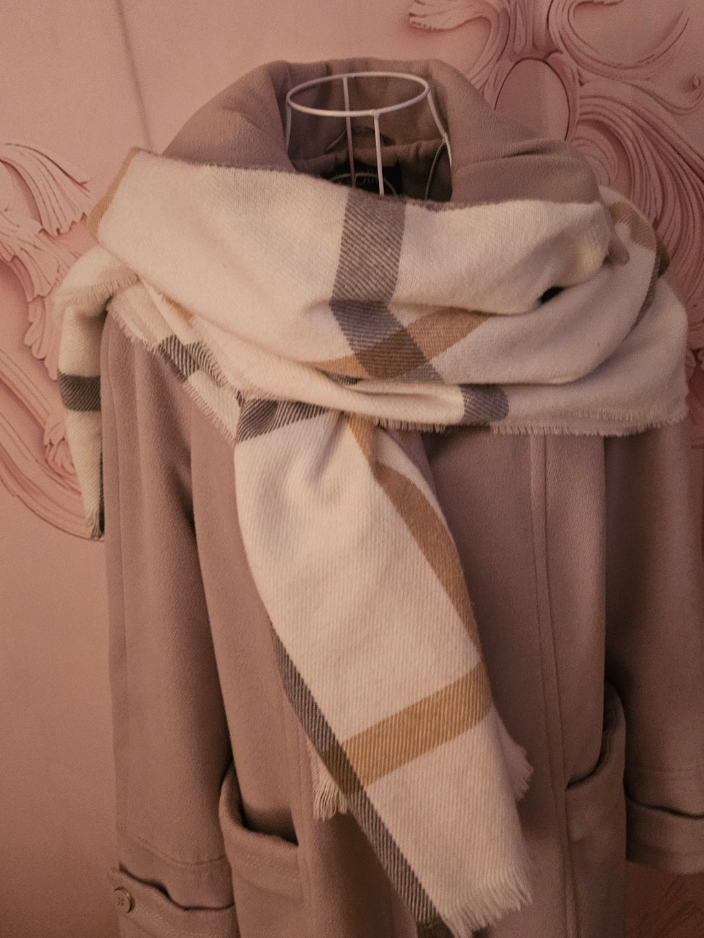 Ladies Grey Wool Wallis Coat with Scarf