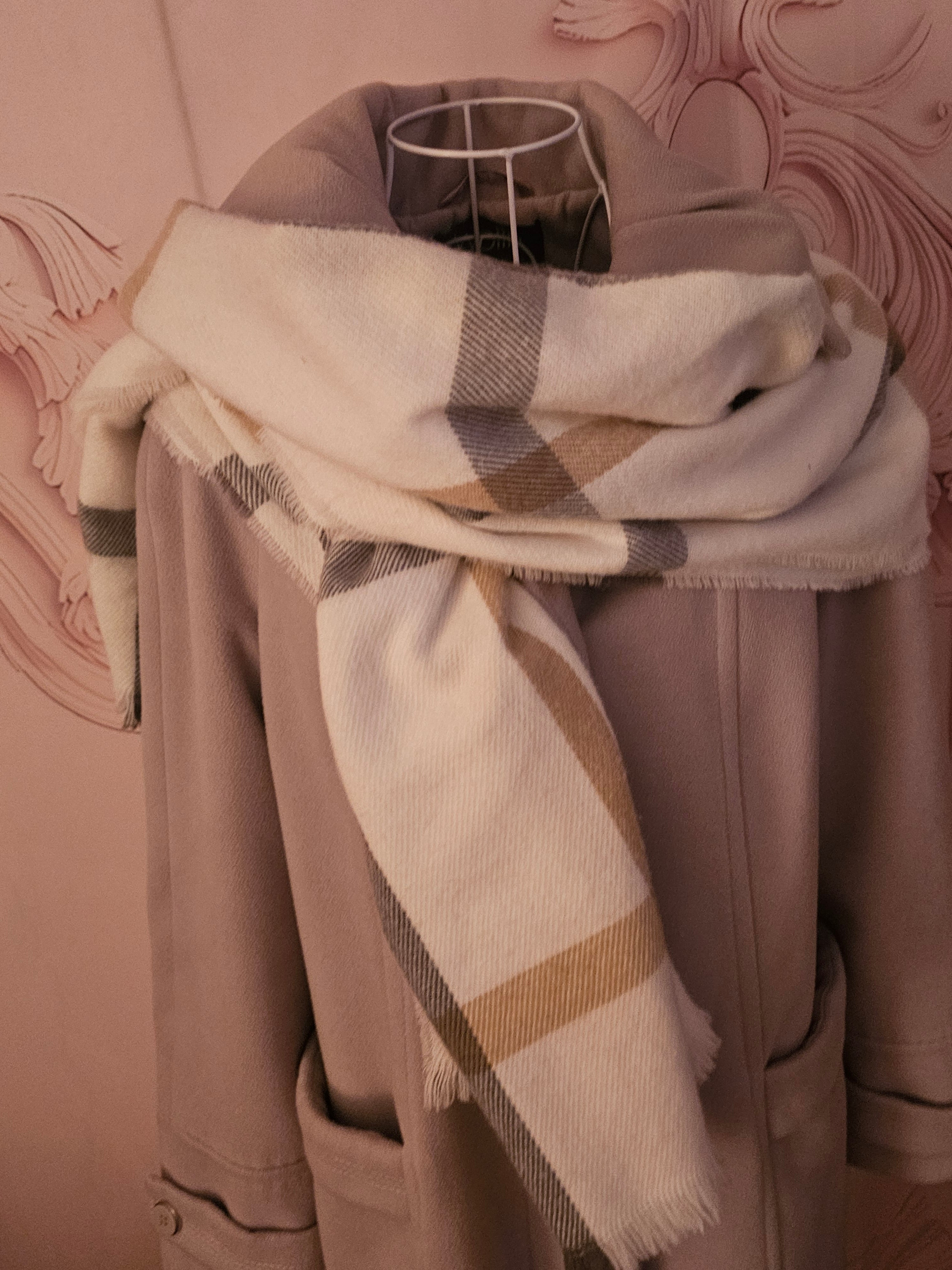 Ladies Grey Wool Wallis Coat with Scarf
