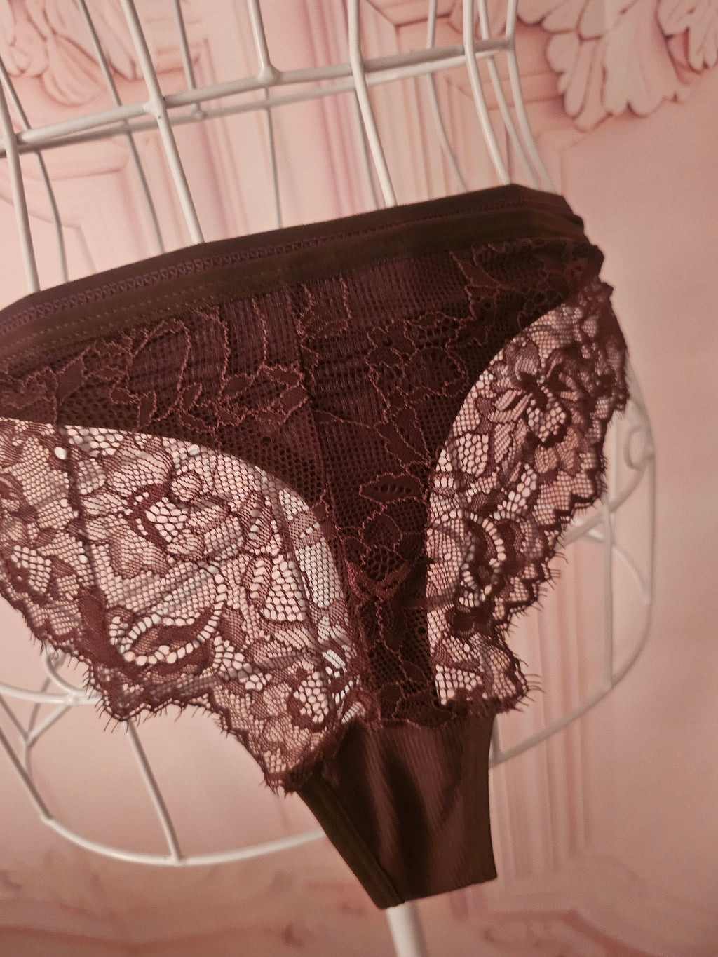 Ladies Brown Lacy Underwear Set