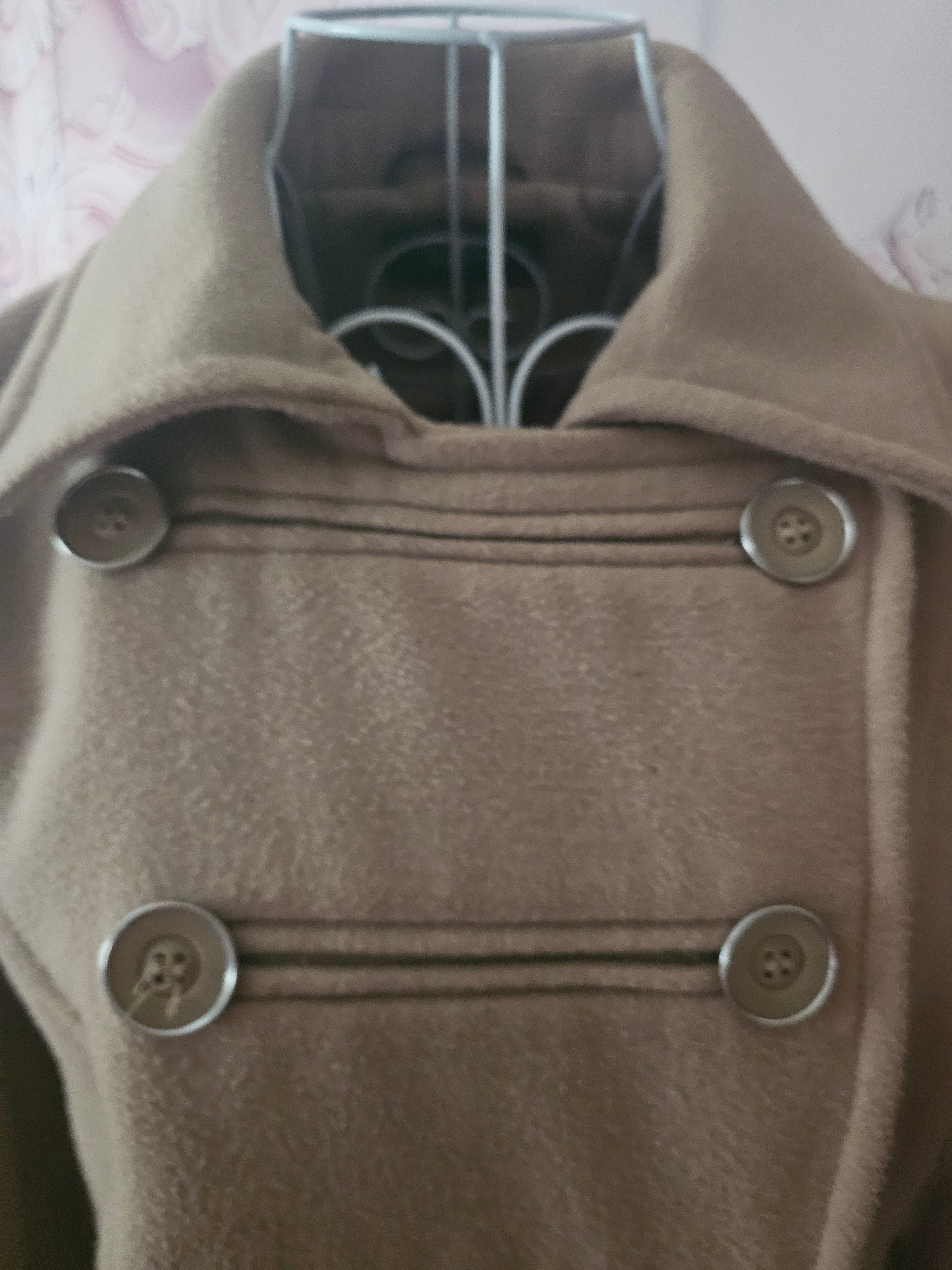 Ladies Camel Classy Debenhams Double Breasted Military style Jacket with Accesorize Camel Fur Neck Scarf