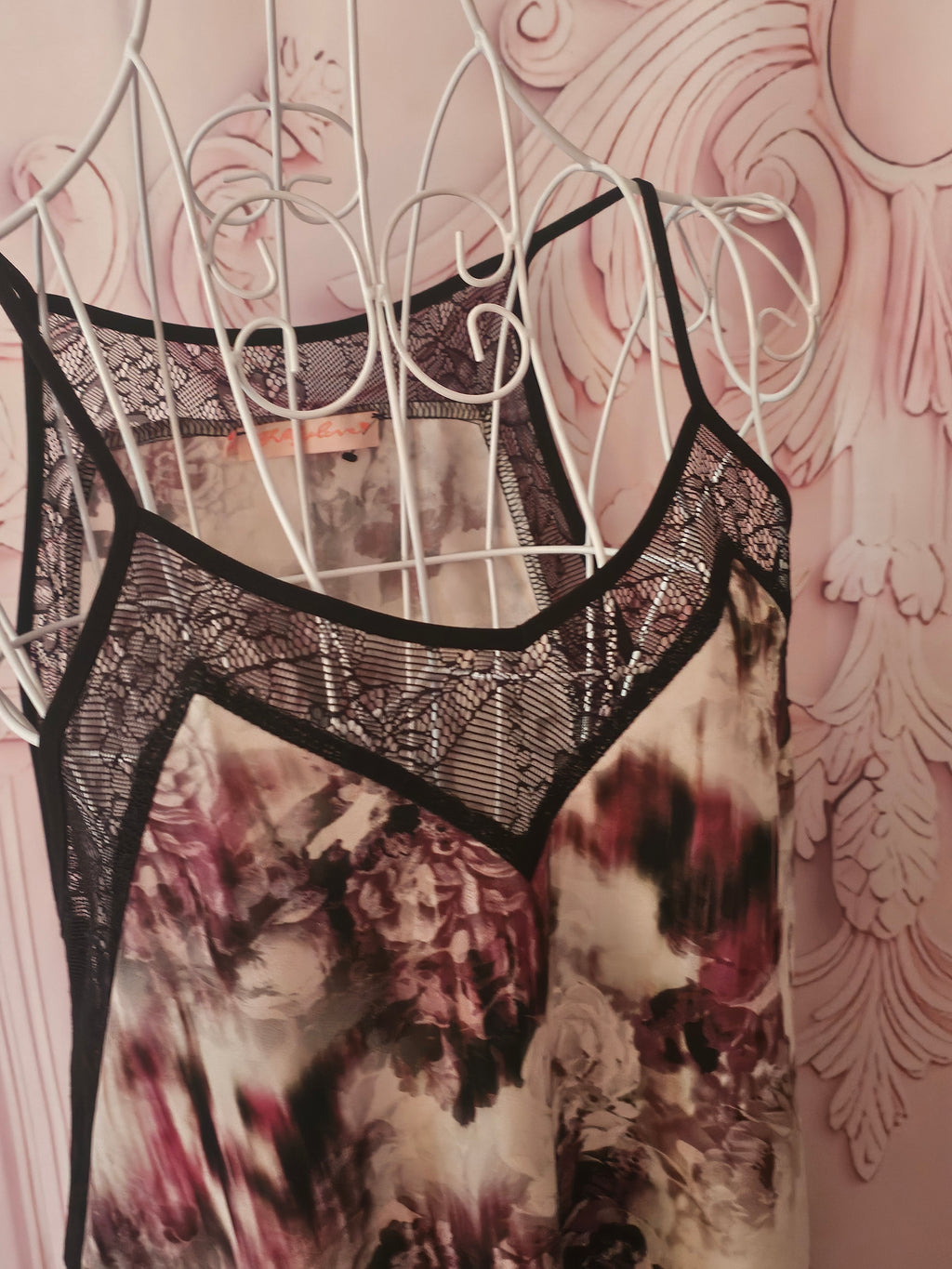 Ladies Floral Oh My Love Satin Chemise Slip