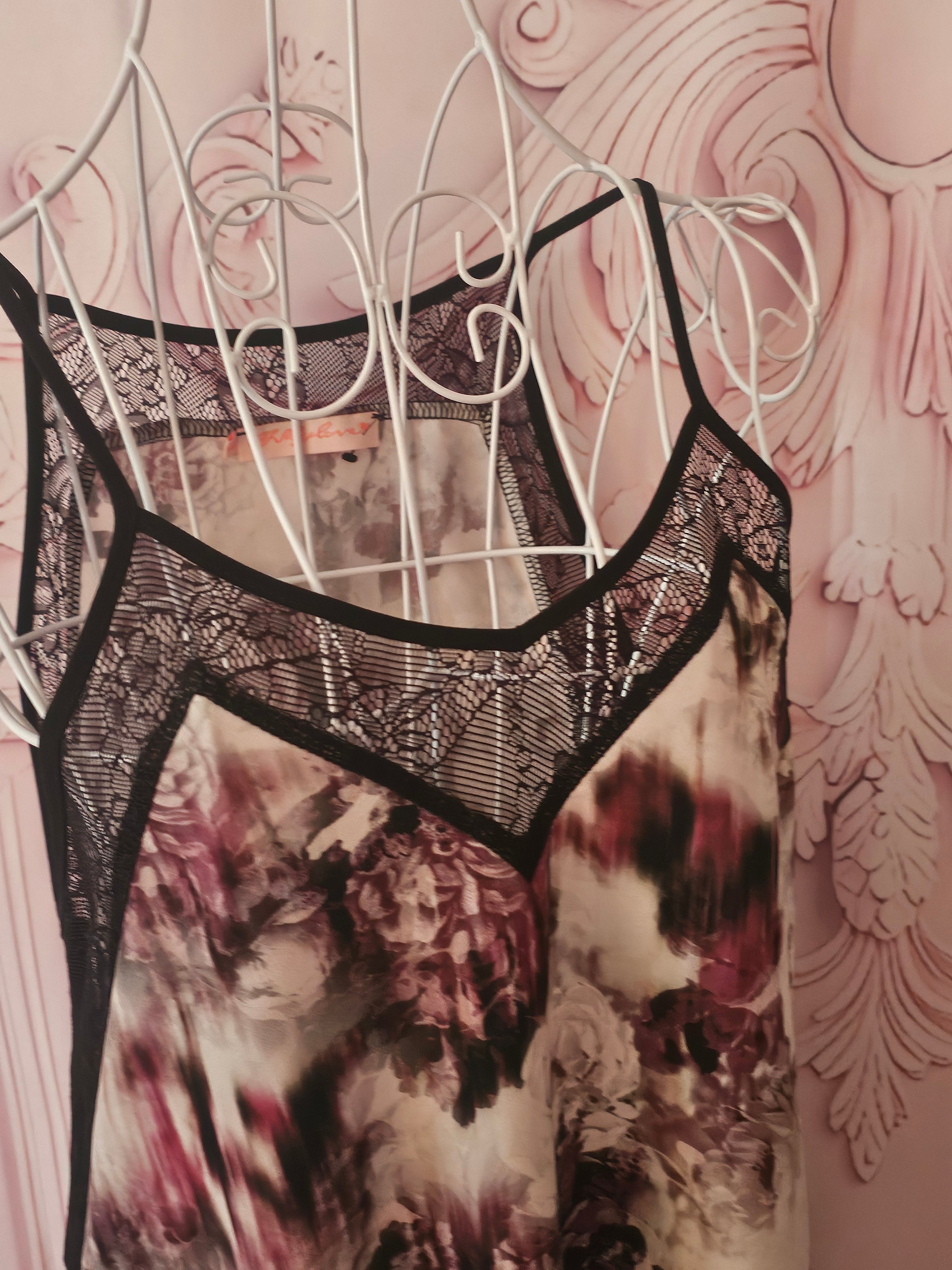 Ladies Floral Oh My Love Satin Chemise Slip