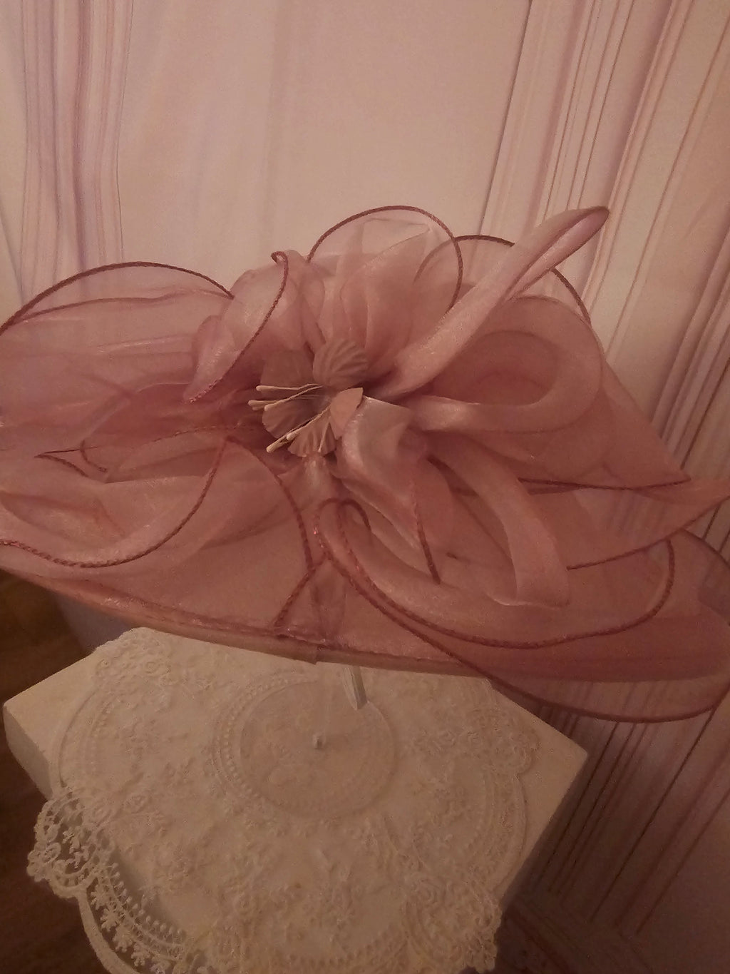 Ladies Baby Pink Stunning Wedding Hat