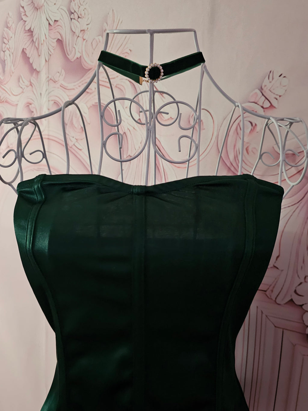 Ladies Dark Green Satin Classy Bodysuits x 2