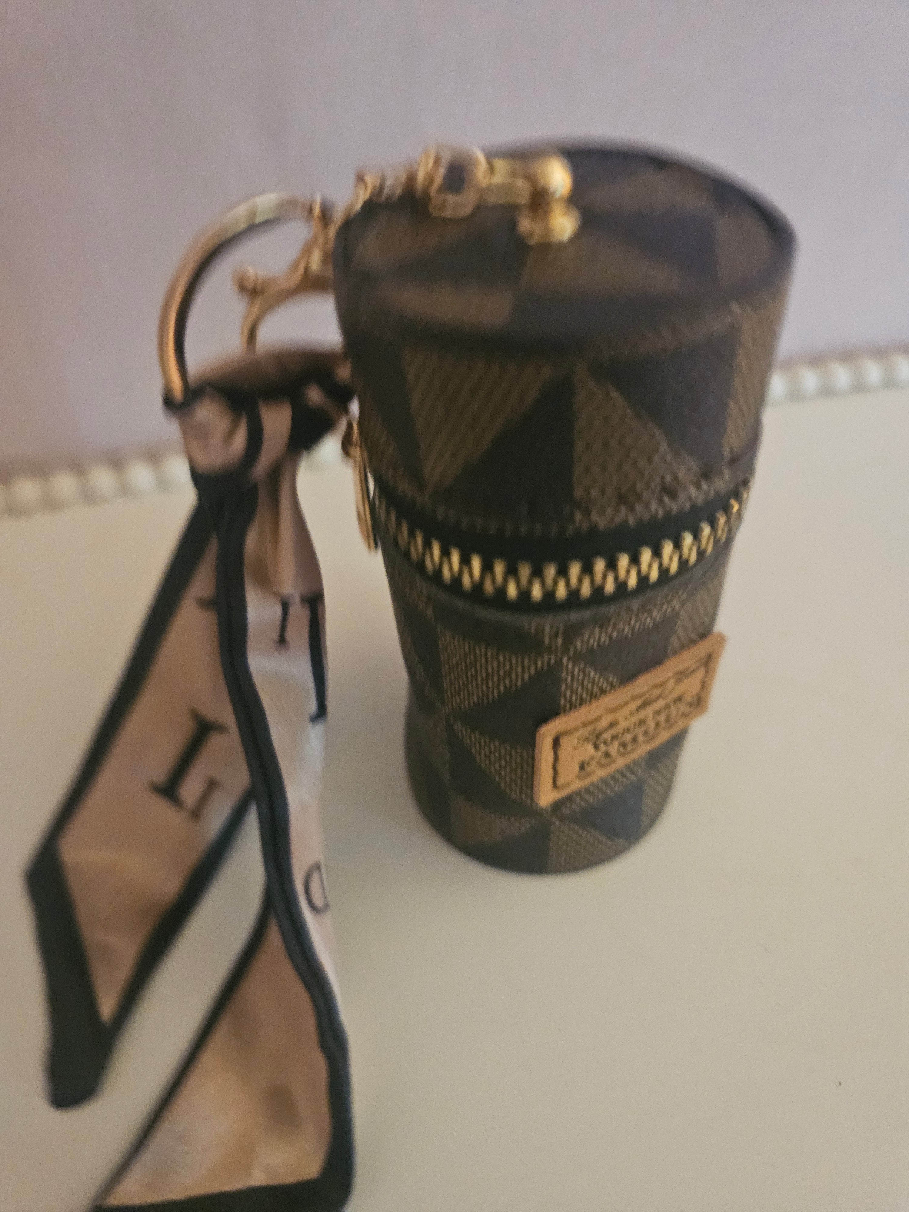 Brown Check Lipstick or Eye Holder Accessory