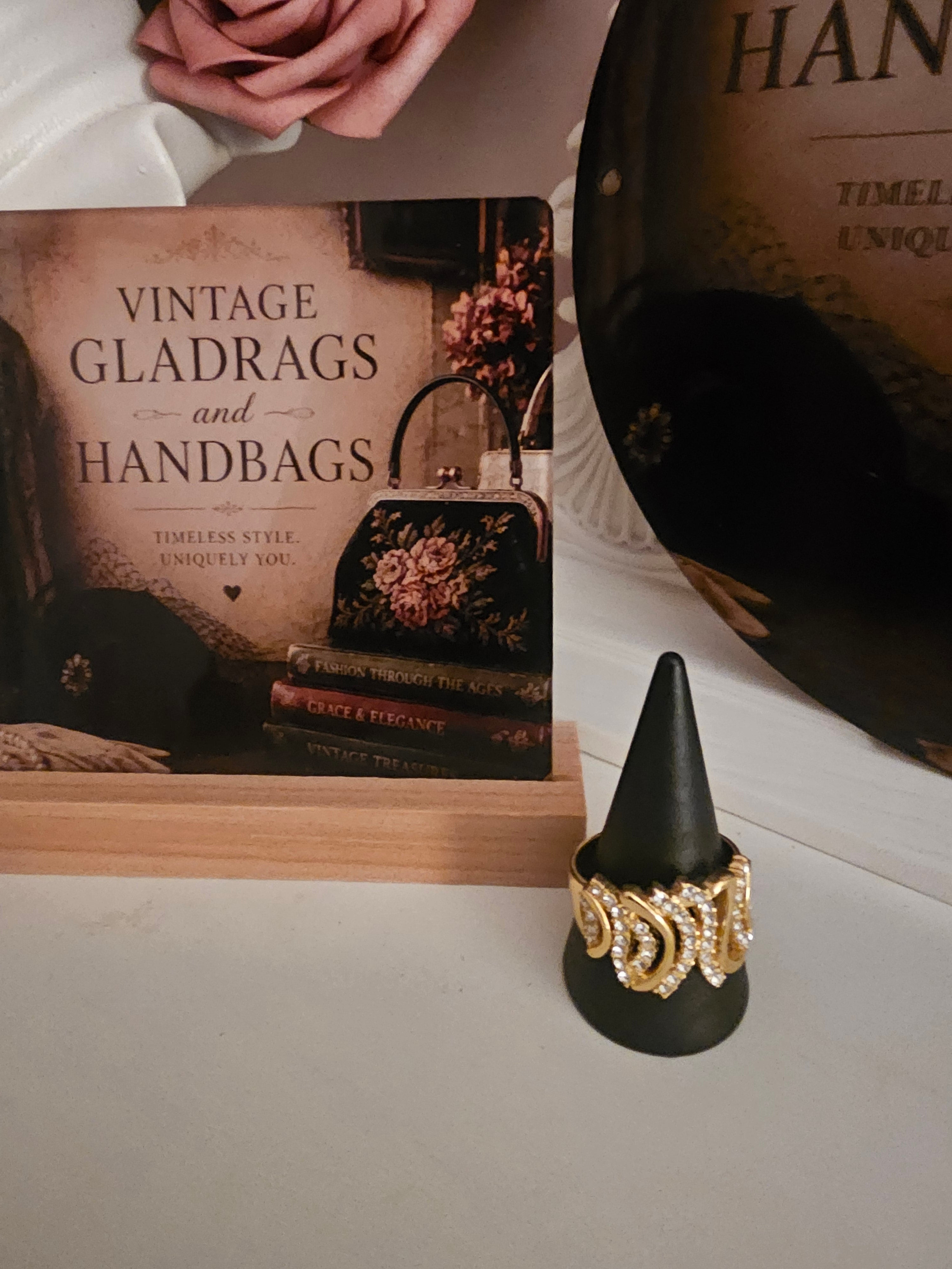 Ladies Gold Diamonte Dress Ring