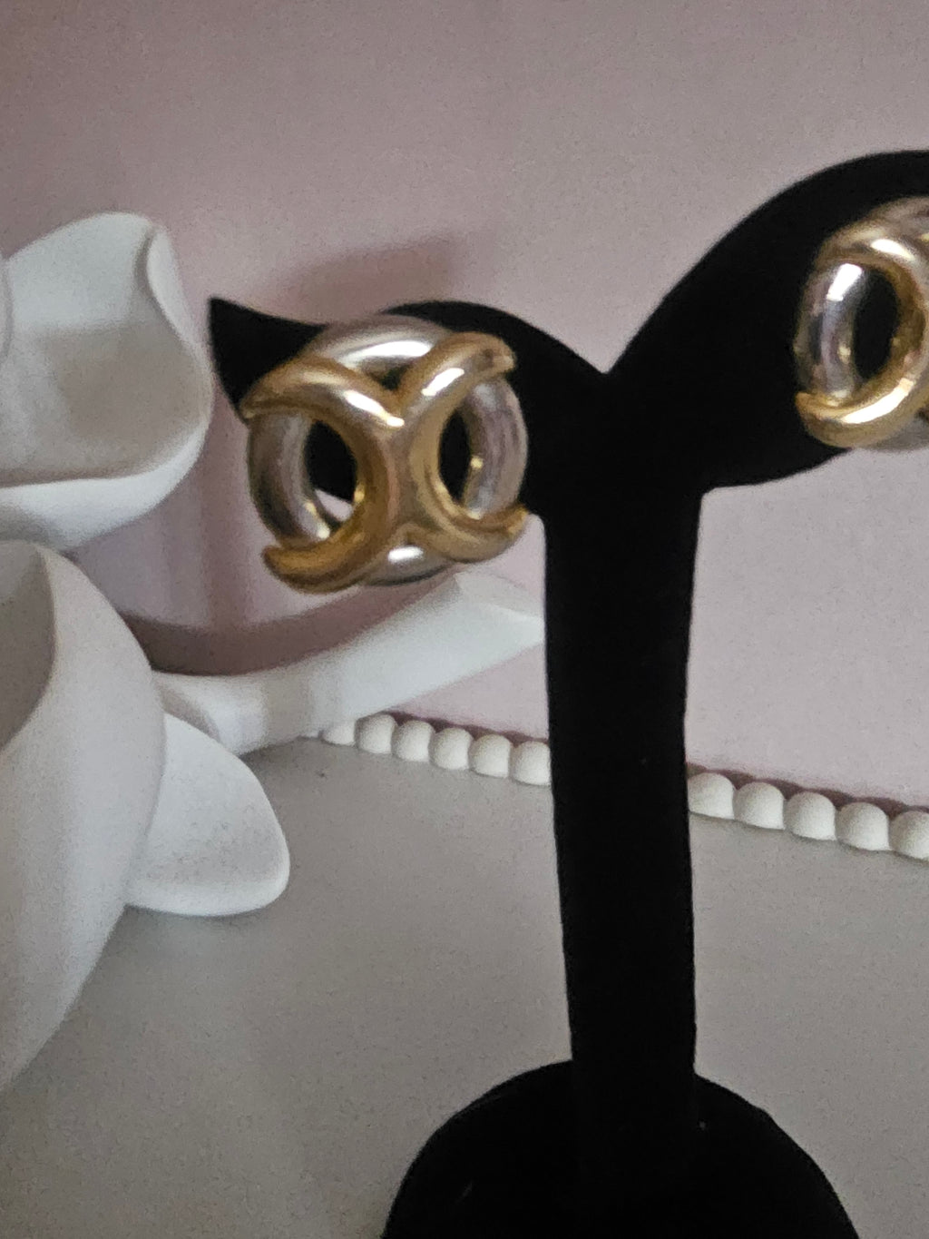 Ladies Gold & Silver Solid Earrings