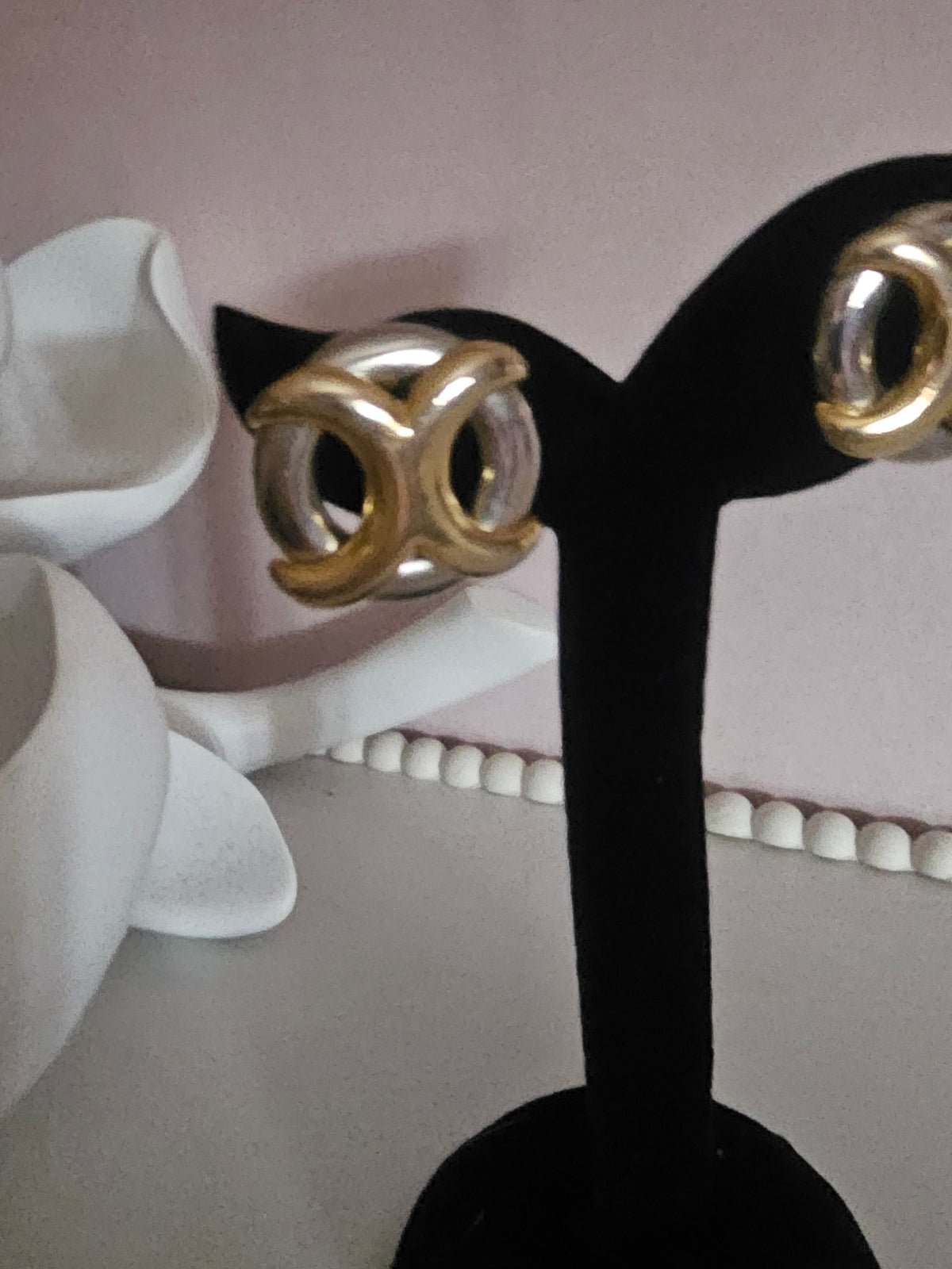 Ladies Gold & Silver Solid Earrings