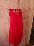 Ladies Red Monsoon Chiffon Evening Dress
