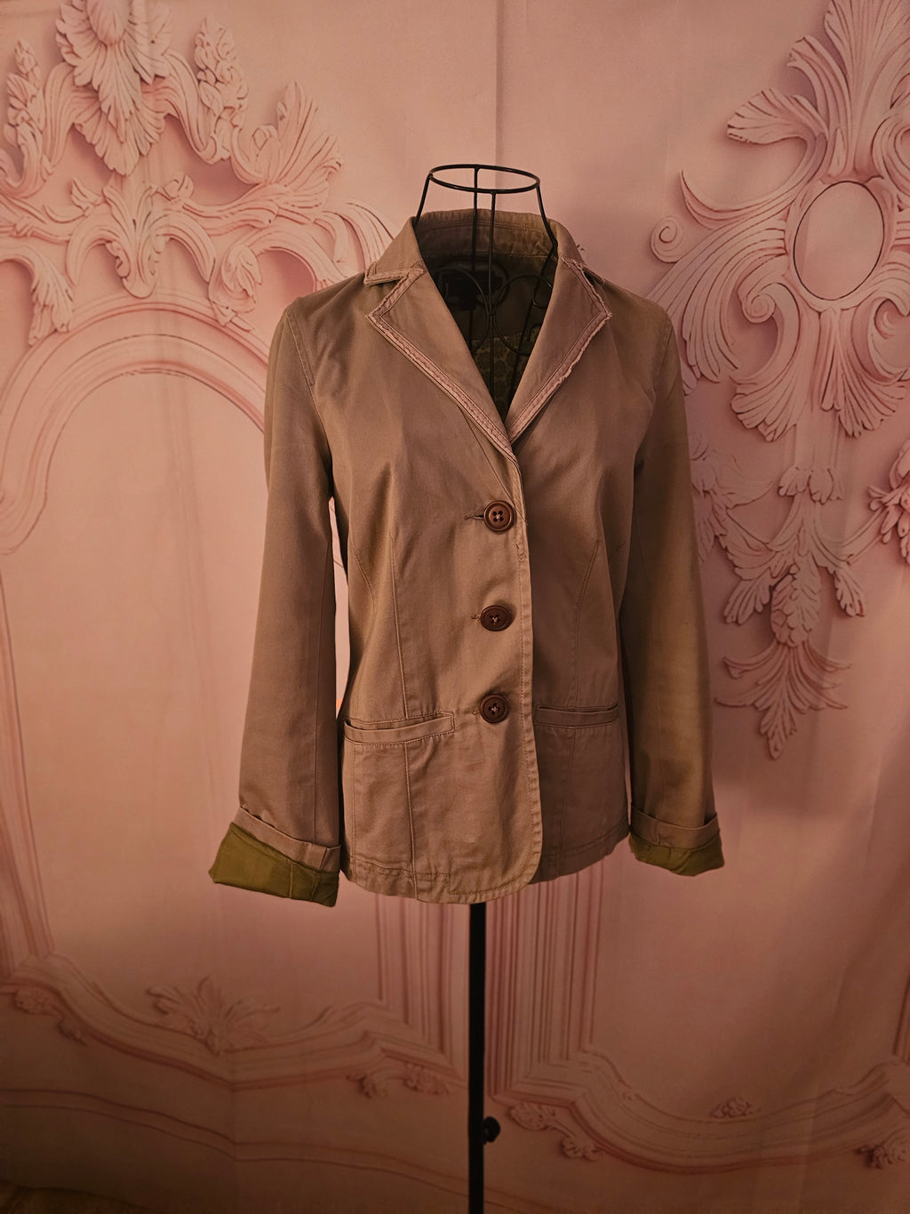 Ladies beige Boden Linen Styled Blazer with silk lining