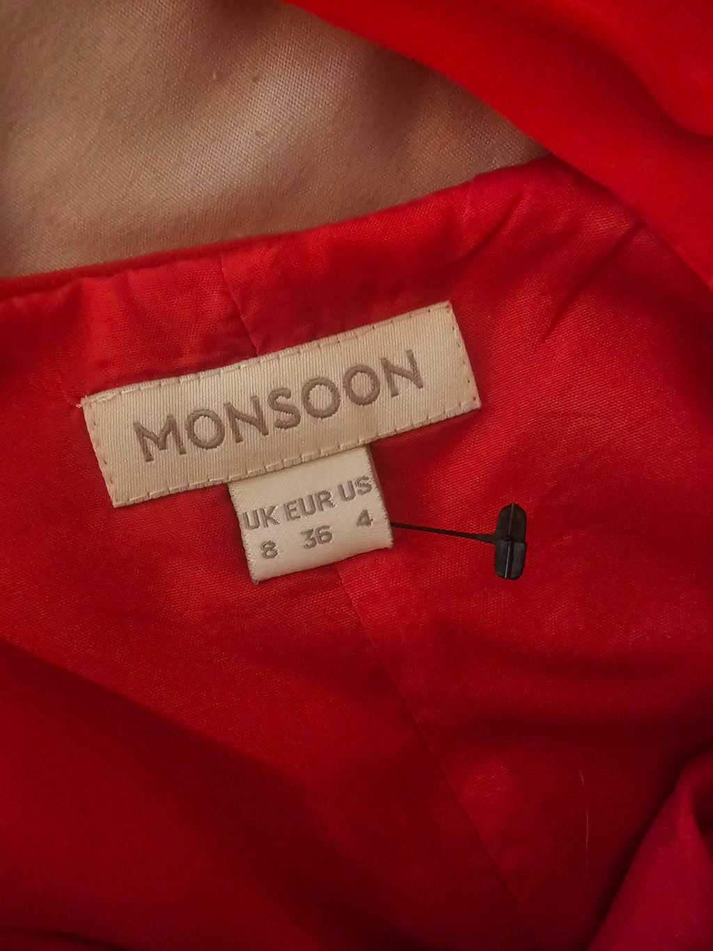 Ladies Red Monsoon Chiffon Evening Dress
