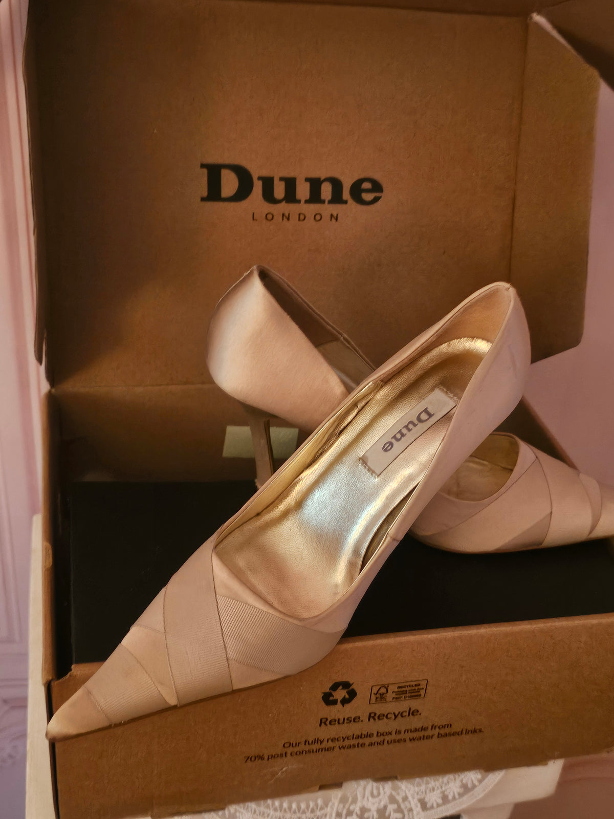 Ladies Gold Dune Stilletto Heels