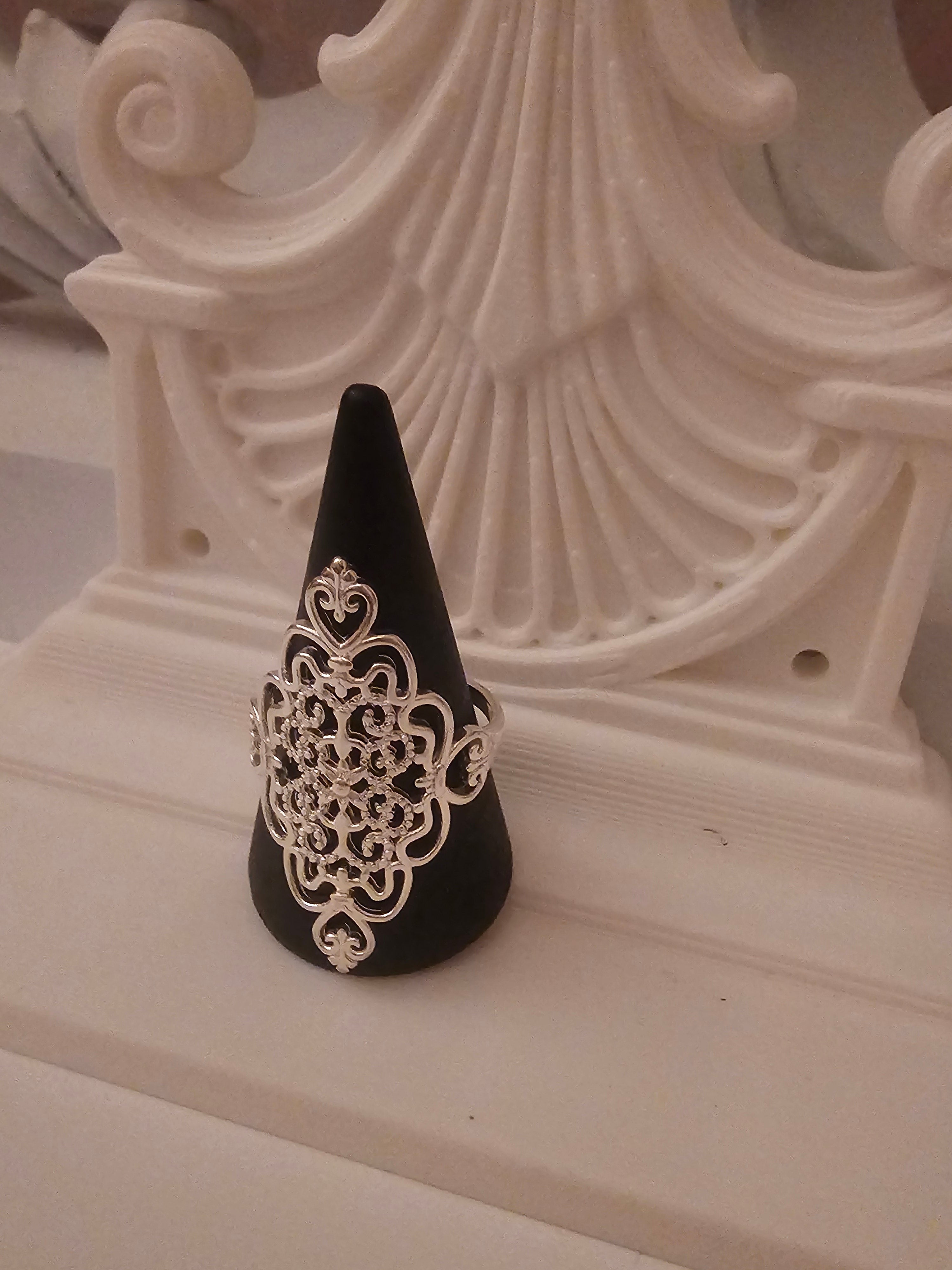 Ladies silver boho style ring