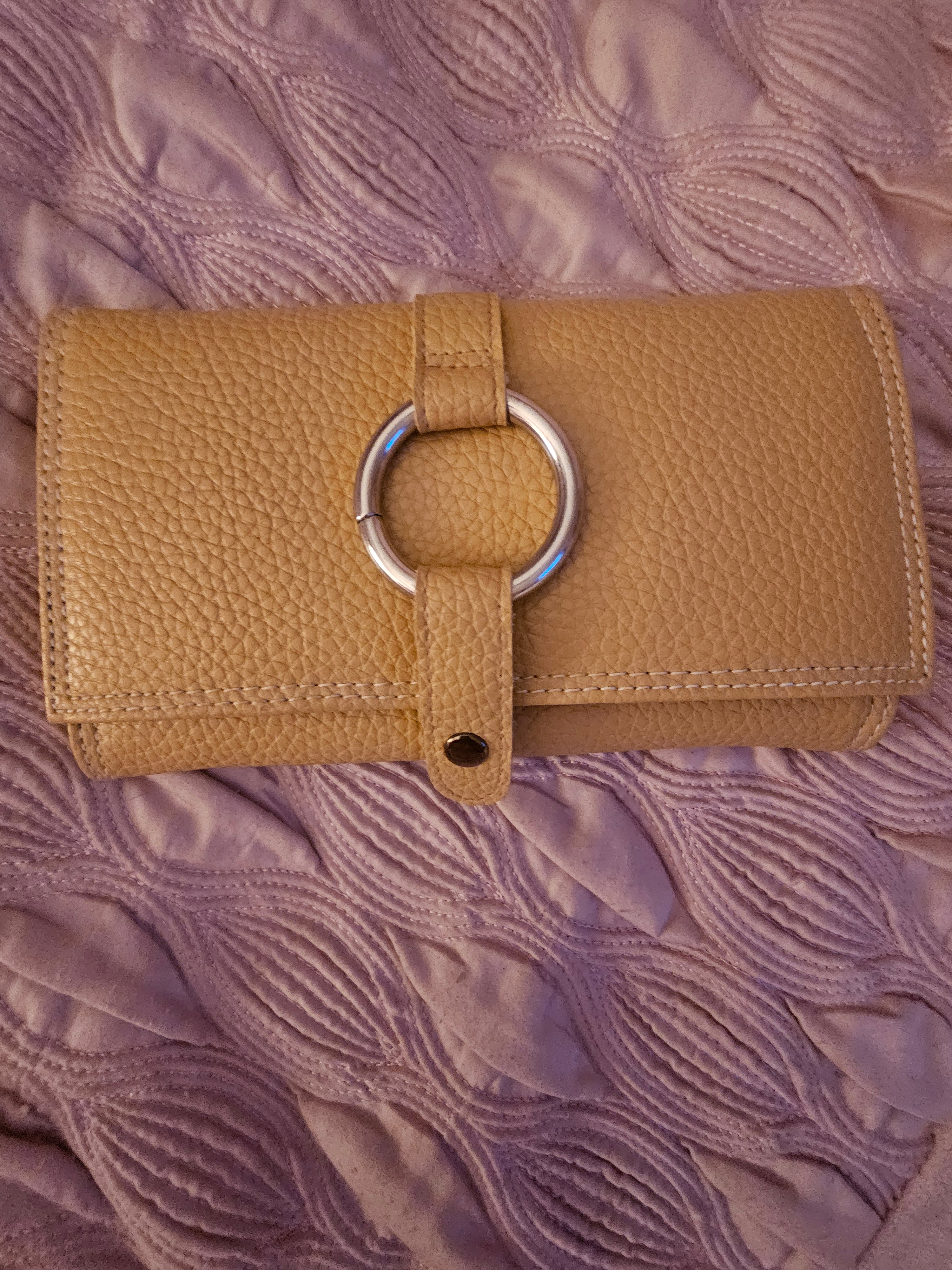 Ladies Mustard Coloured Jewellery Roll Holder