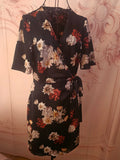 Ladies New Look satin cross over floral dress