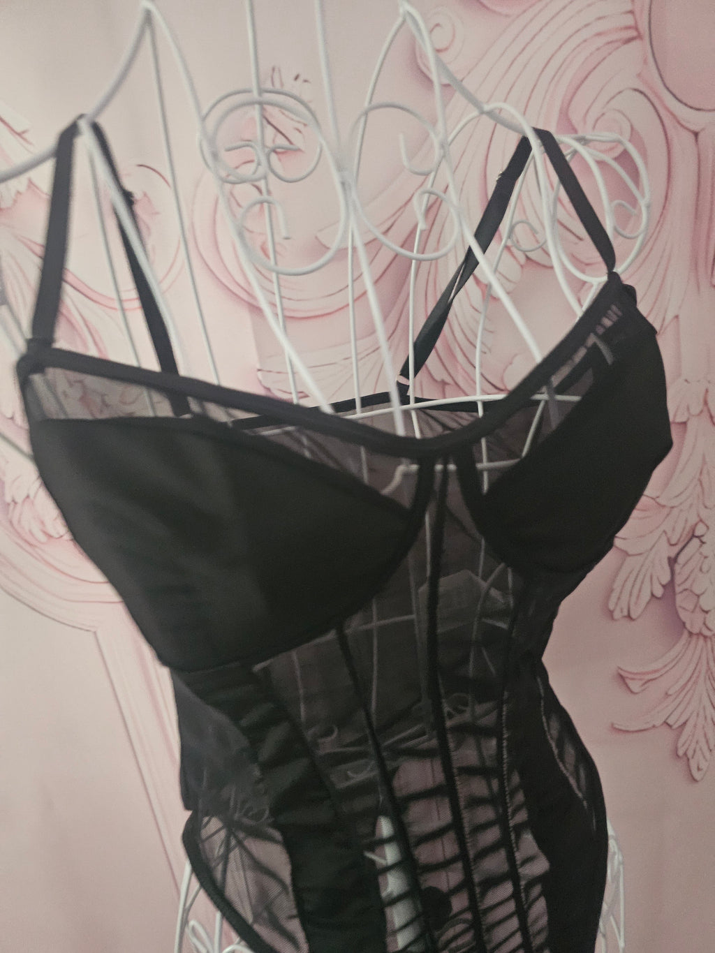 Ladies Black Mesh Lingerie Bodysuit