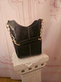 Ladies Asos black Gold chained Strap bag