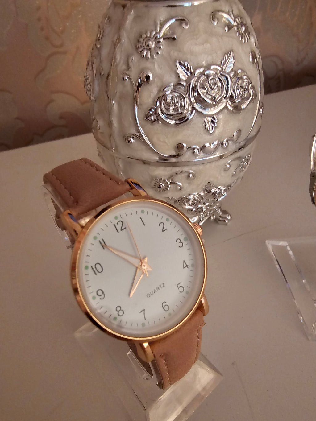 Ladies White & Pink Large Face Watches x2