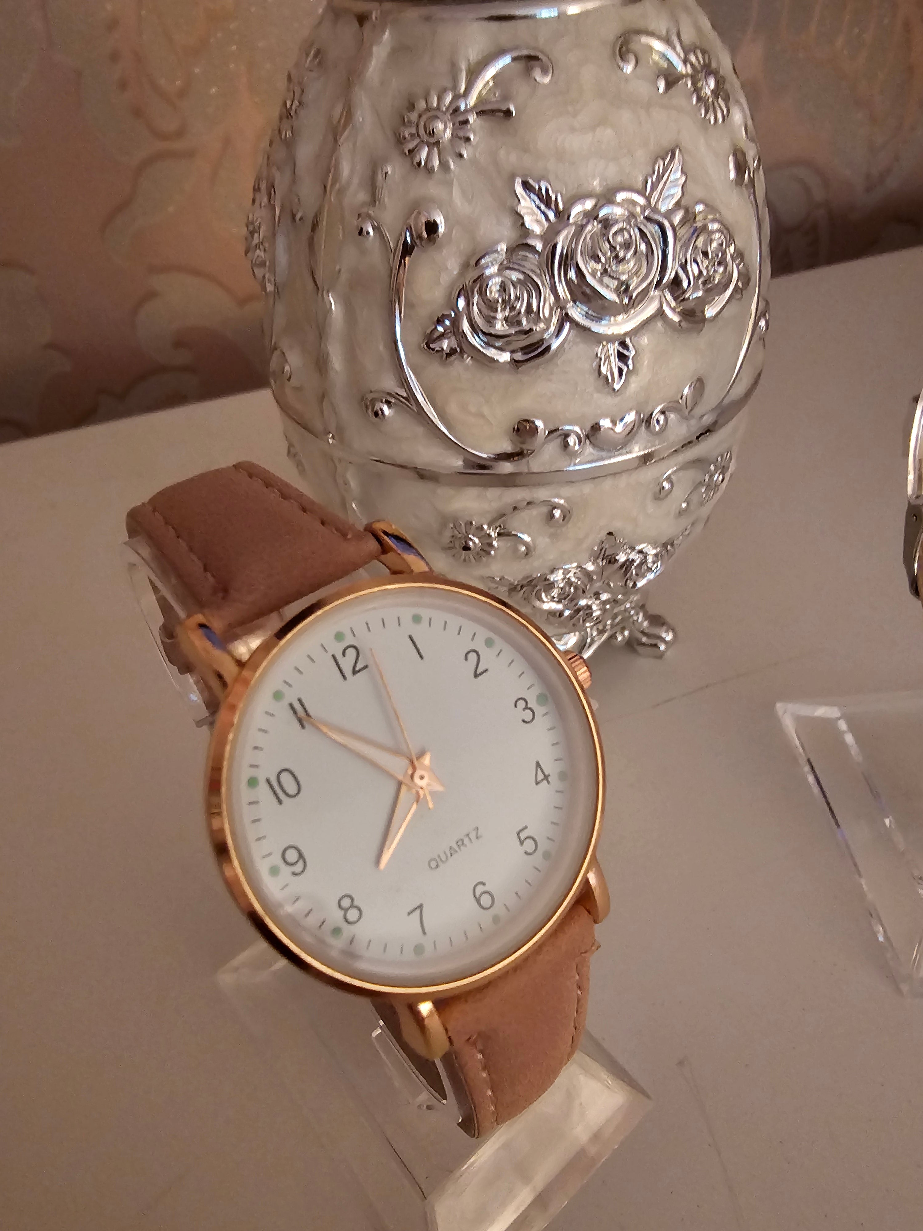 Ladies White & Pink Large Face Watches x2