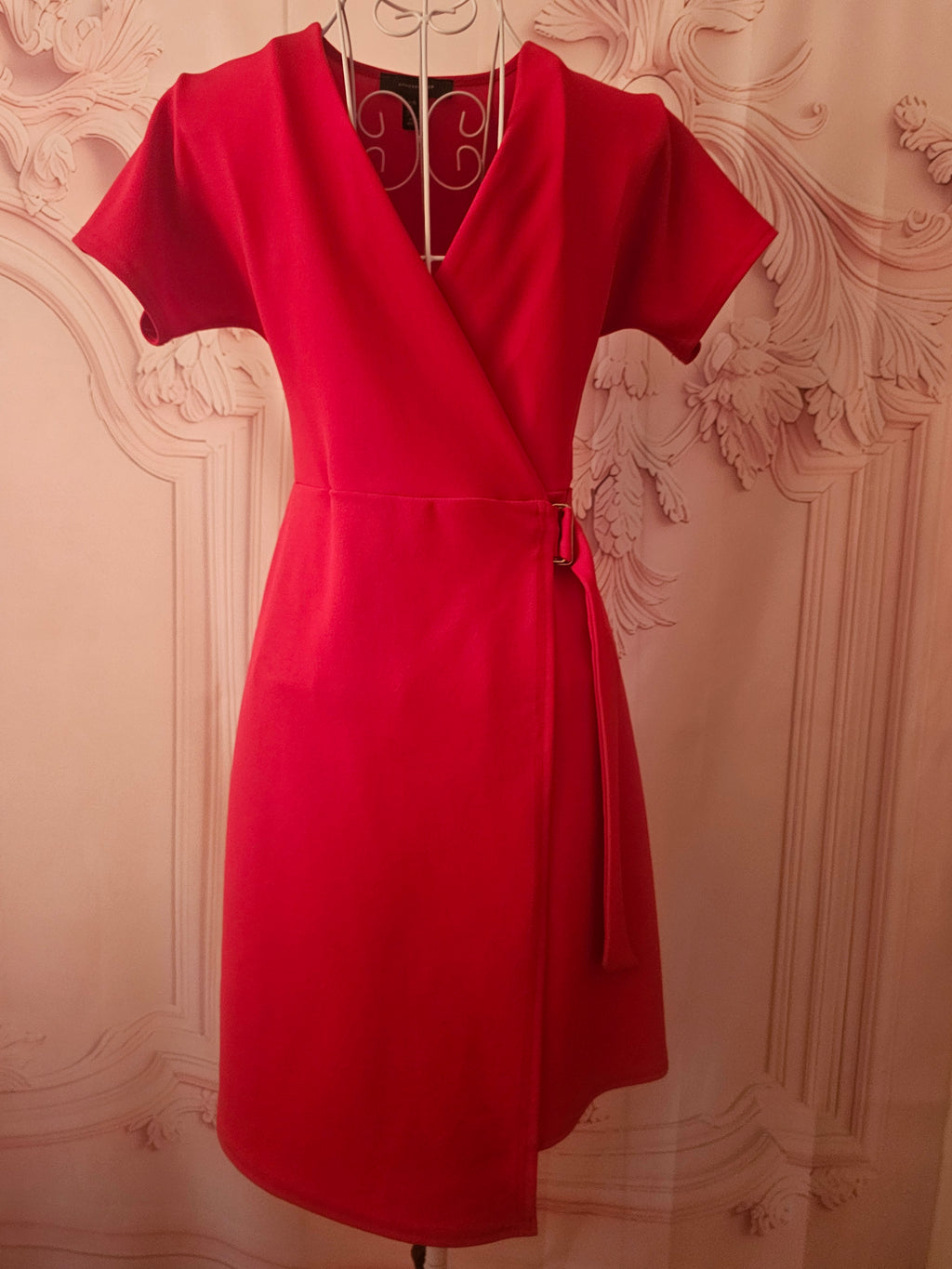 Ladies Red Wrap over Dress