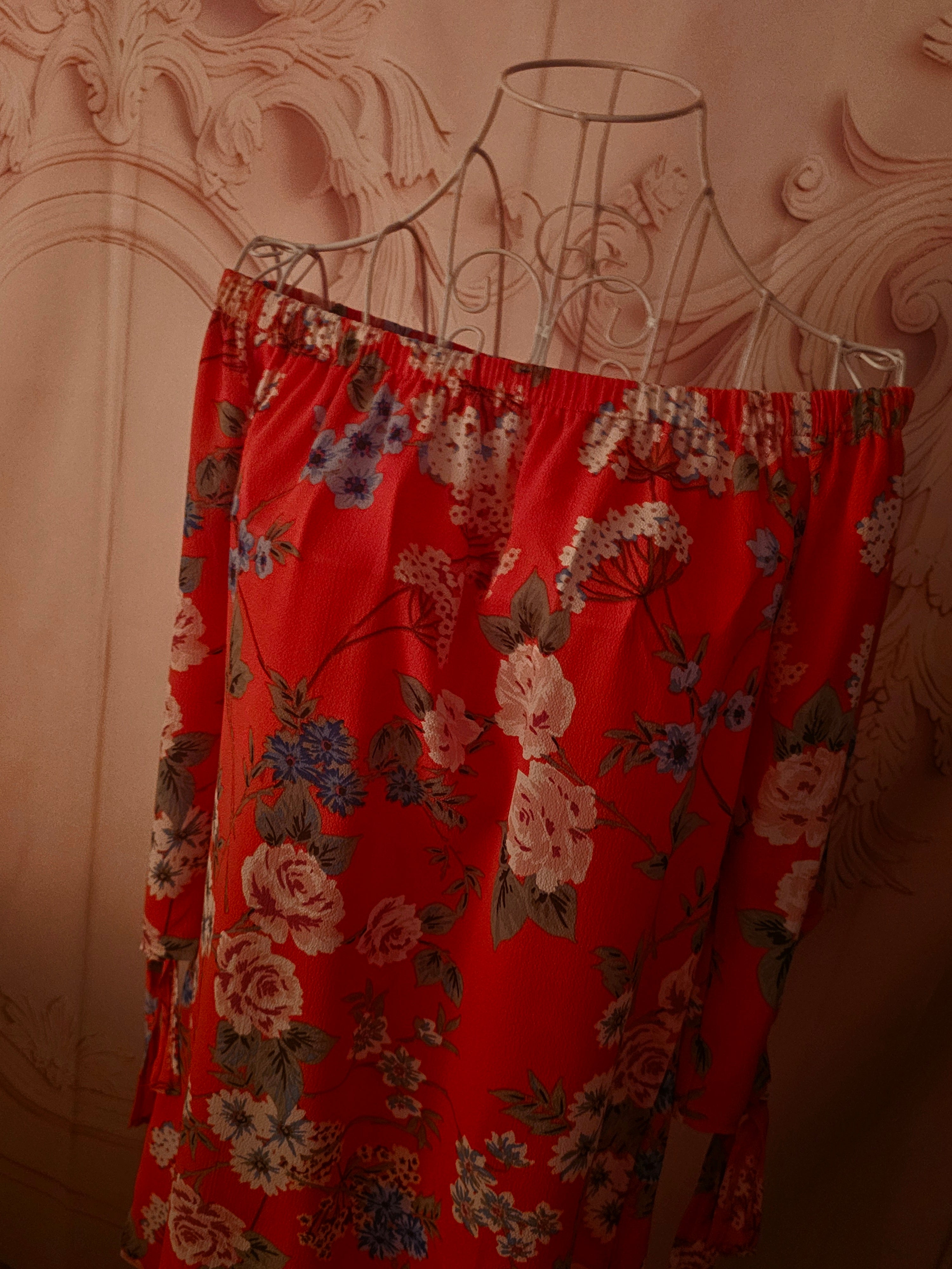 Ladies New Look Red off shoulder smock dress