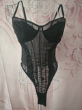 Ladies Black Mesh Lingerie Bodysuit