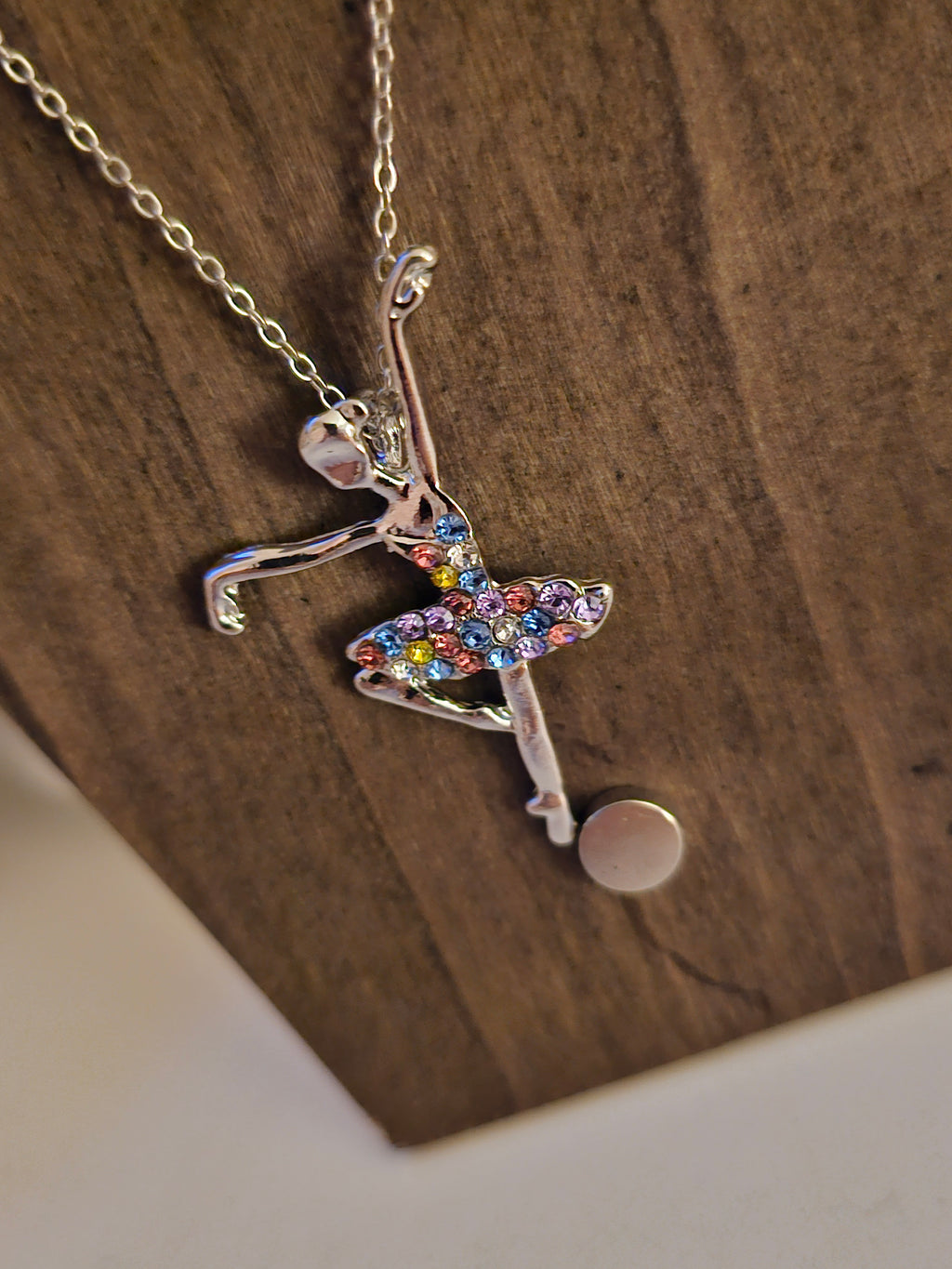 Ladies Silver Necklace with Ballerina Pendant