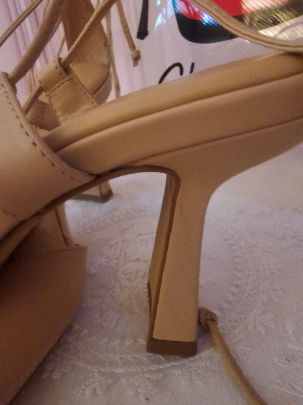Ladies Tan Carrano Strappy Unusal High Heels