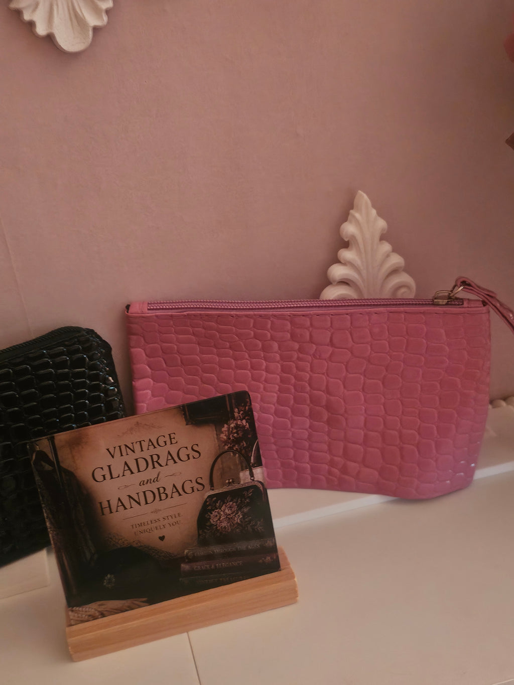 Ladies 2 x Crocodile skin Purses with wrist strap