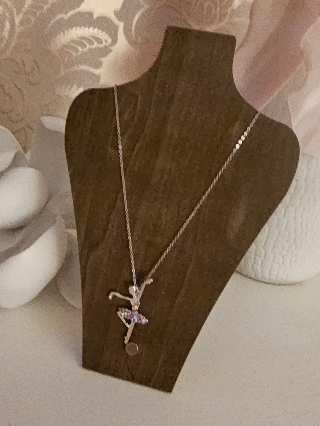 Ladies Silver Necklace with Ballerina Pendant