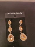 Ladies amber drop pendant classy earrings