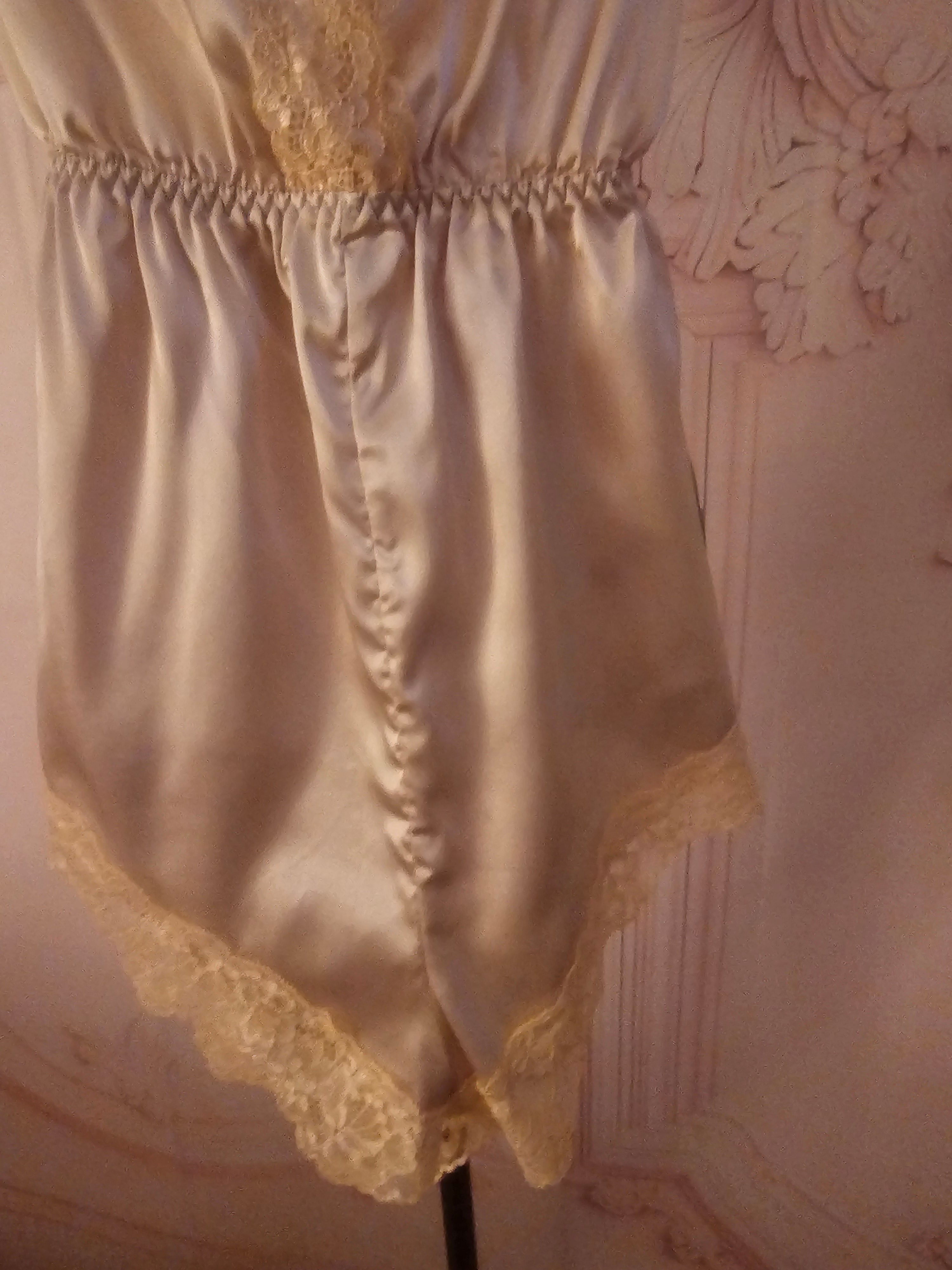 Ladies Ivory Satin Chic Backless Shorts Sleepy Playsuit