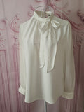 Ladies Dorothy Perkins White Tie Bow Neck Design