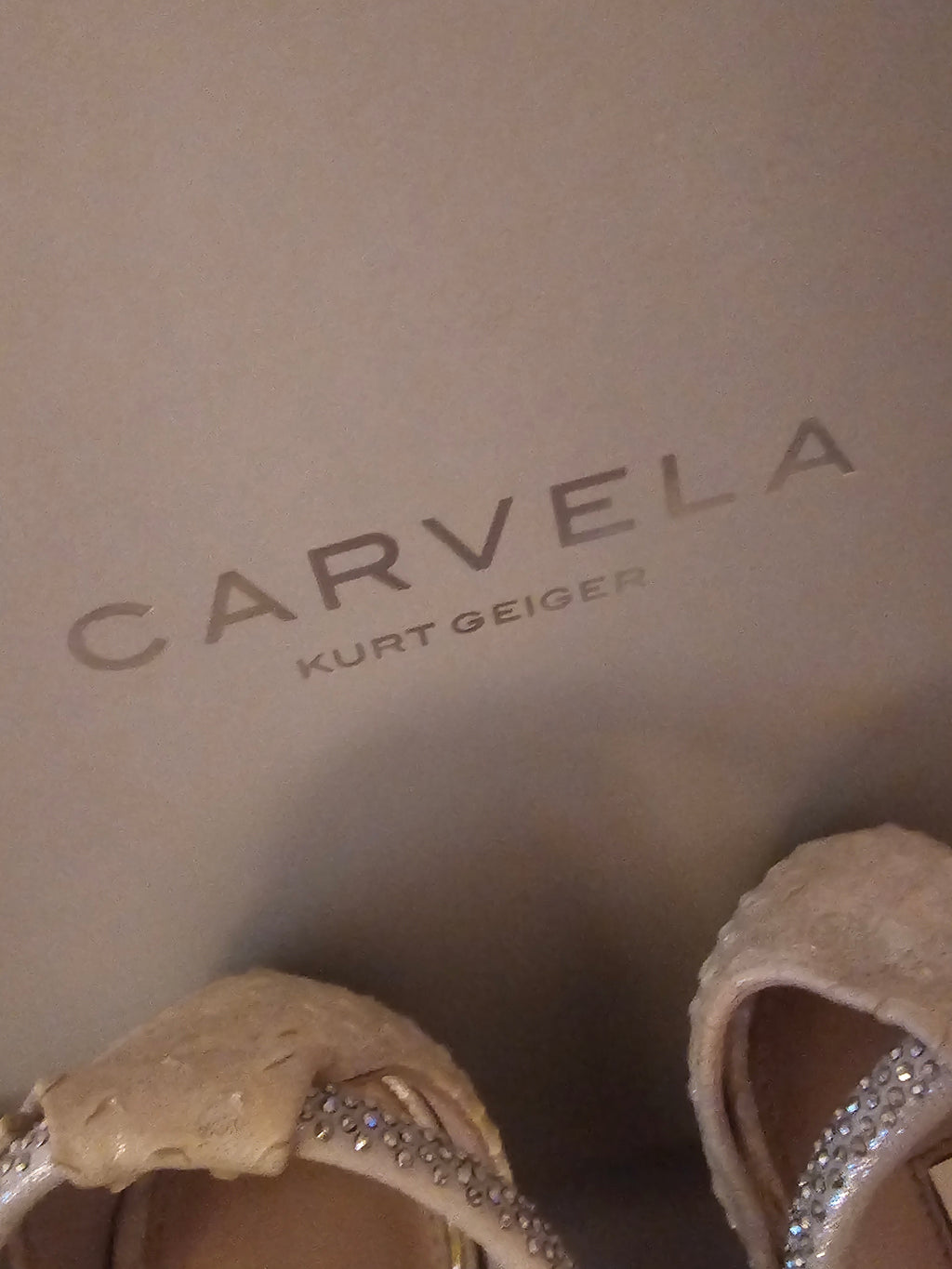 Ladies carvela by Kurt greiger silver & white strappy sandals