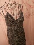 Ladies Jessica McClintock black and white Polka dot dress