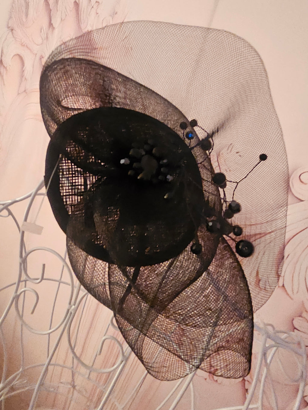 Ladies black classy fascinator