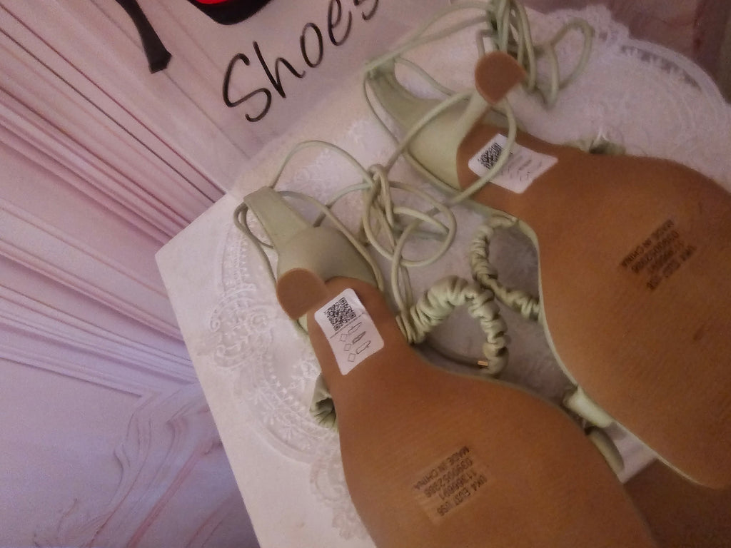 Ladies Lime Green Asos Strappy Toeless High Heels