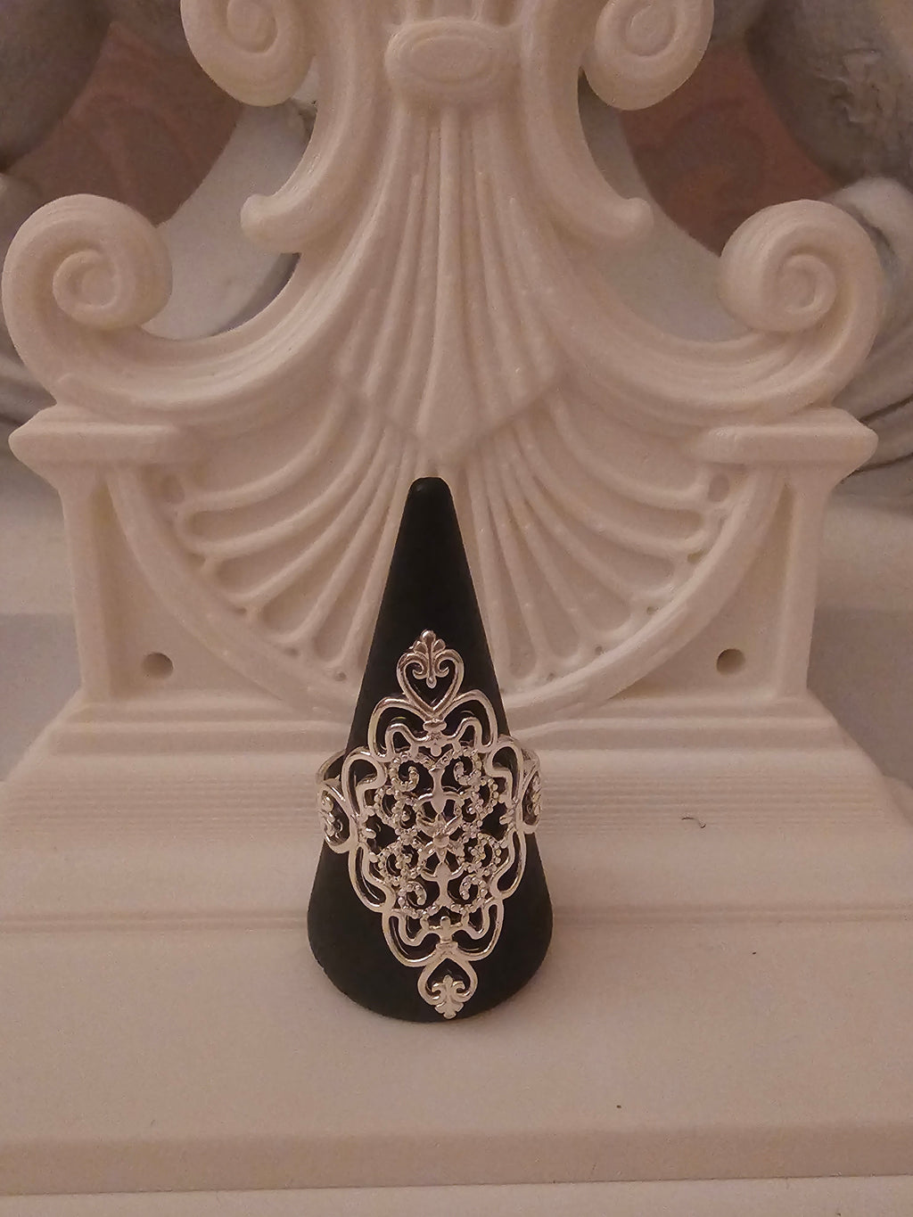 Ladies silver boho style ring