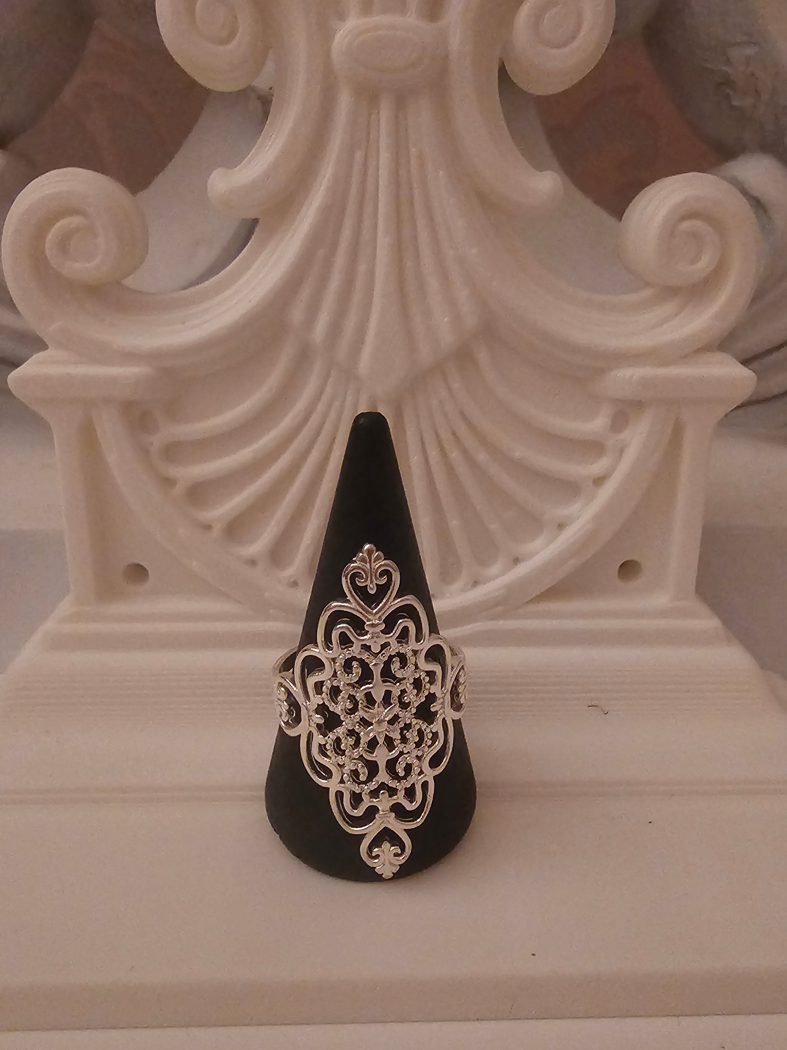 Ladies silver boho style ring