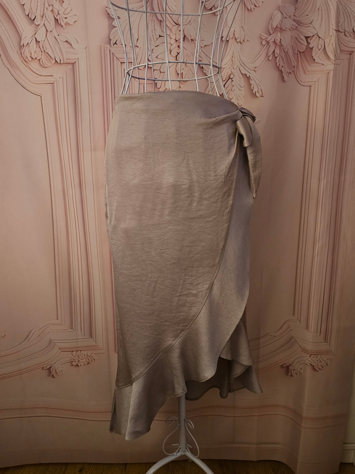 Ladies Taupe River Island Wrap Skirt