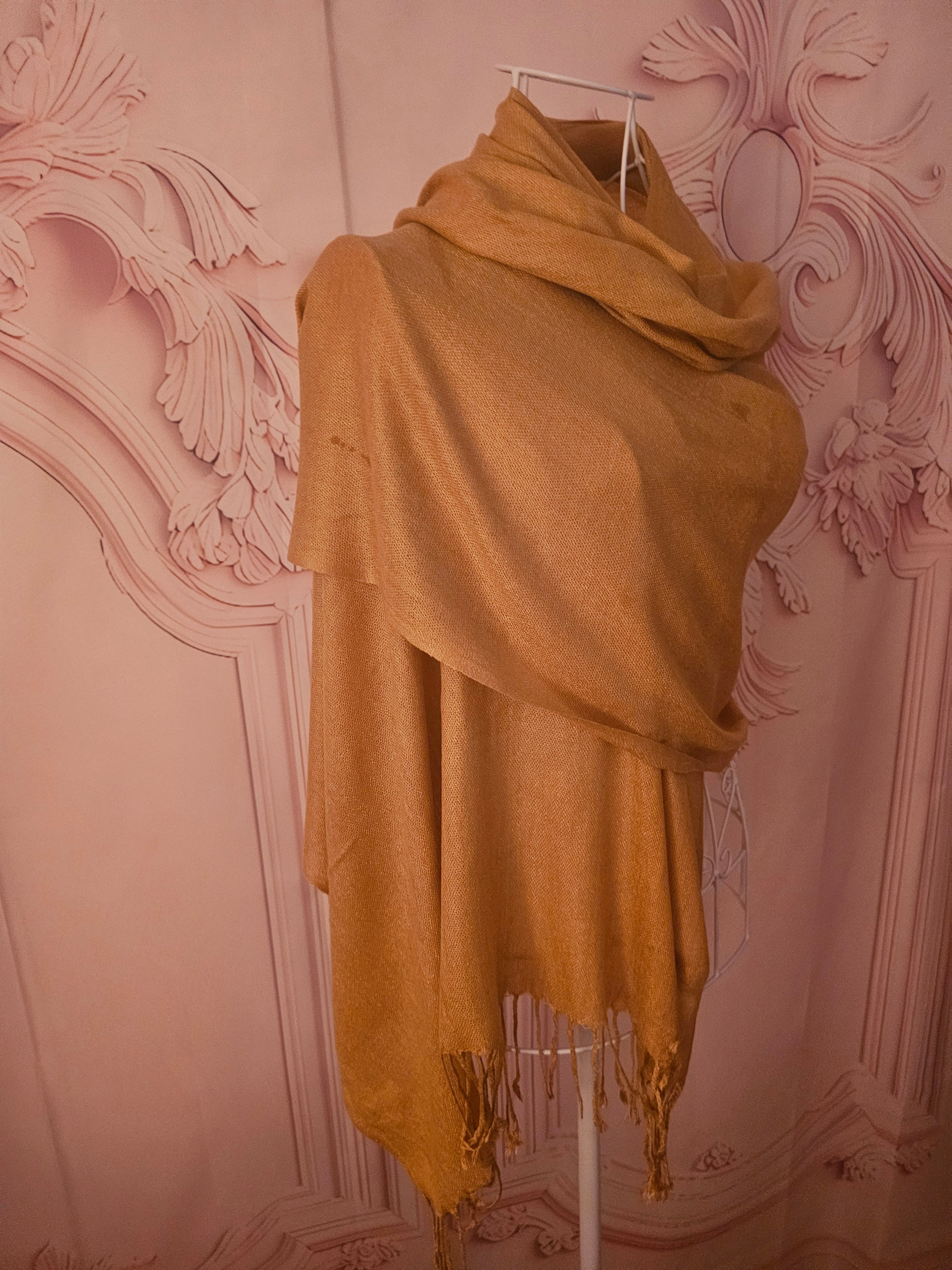 Ladies Camel Pashmina Wrap Scarf