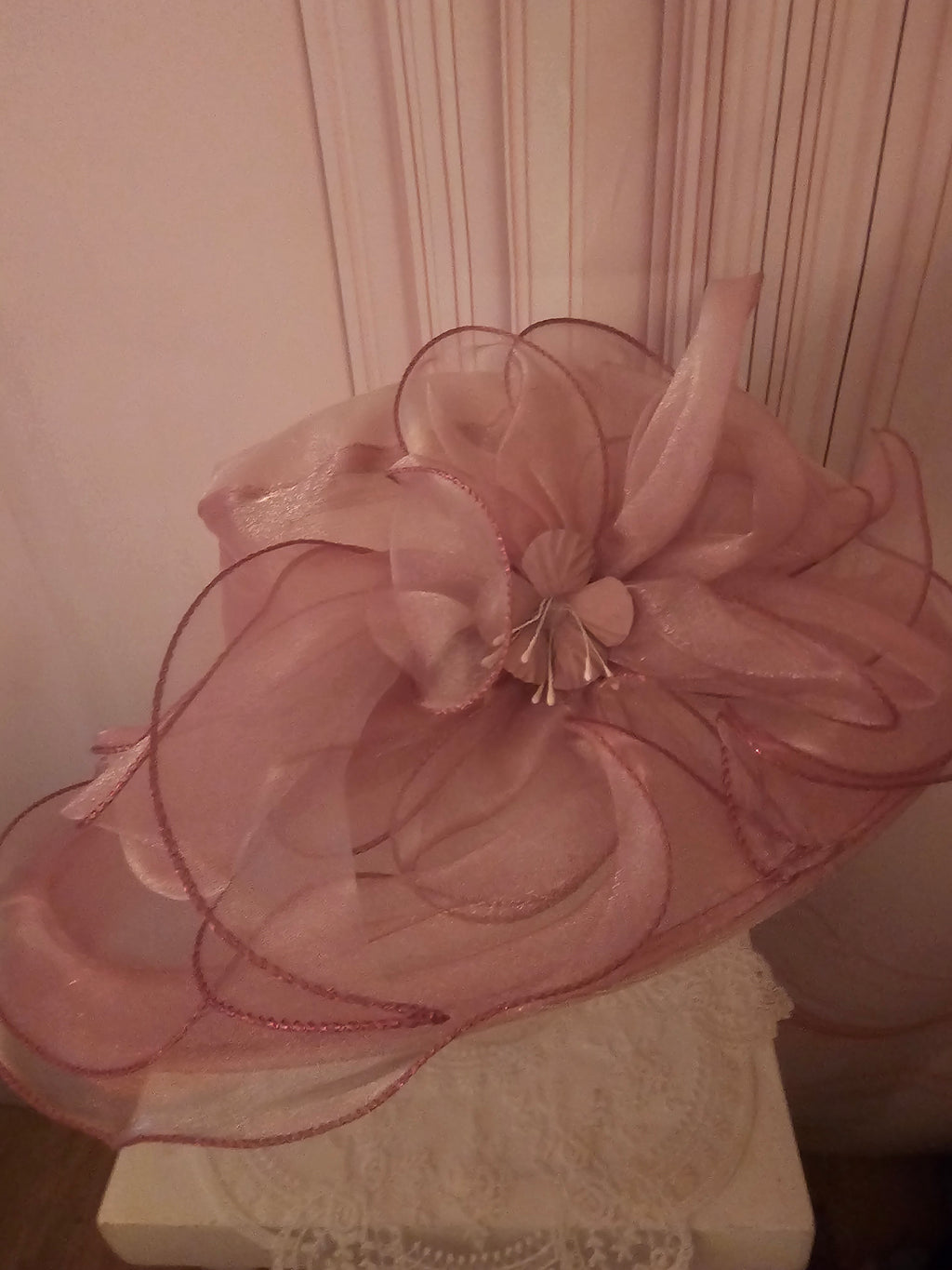 Ladies Baby Pink Stunning Wedding Hat