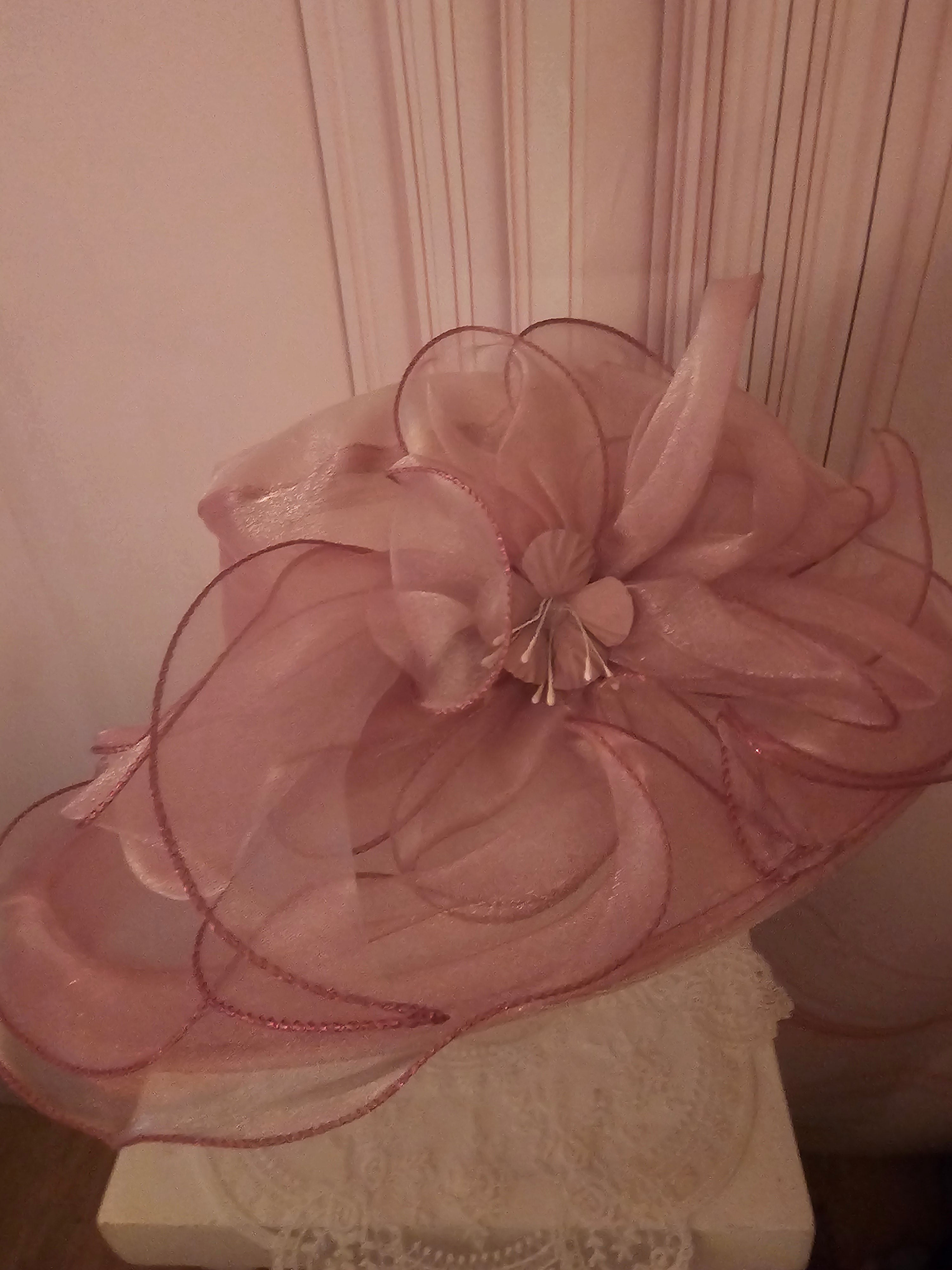 Ladies Baby Pink Stunning Wedding Hat