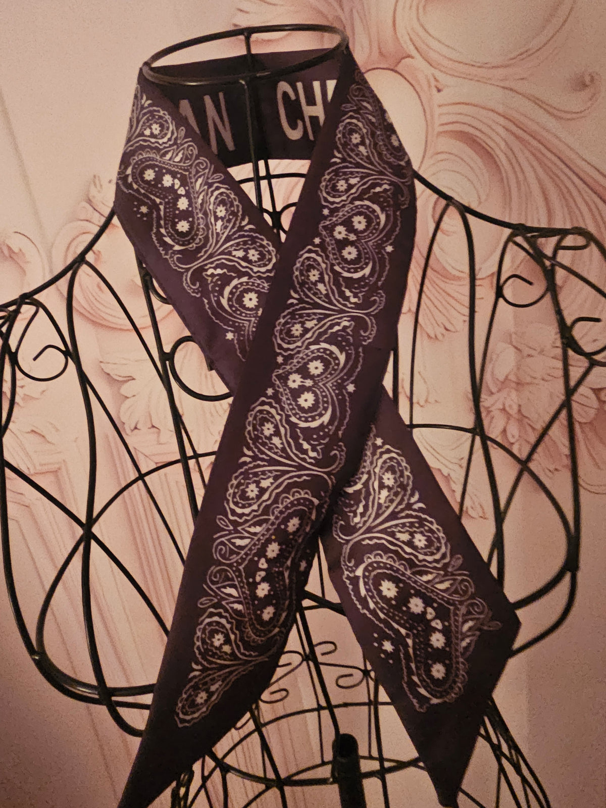 Ladies Christian Dior Design Neck Tie Scarfs 1 x Black 1 x White
