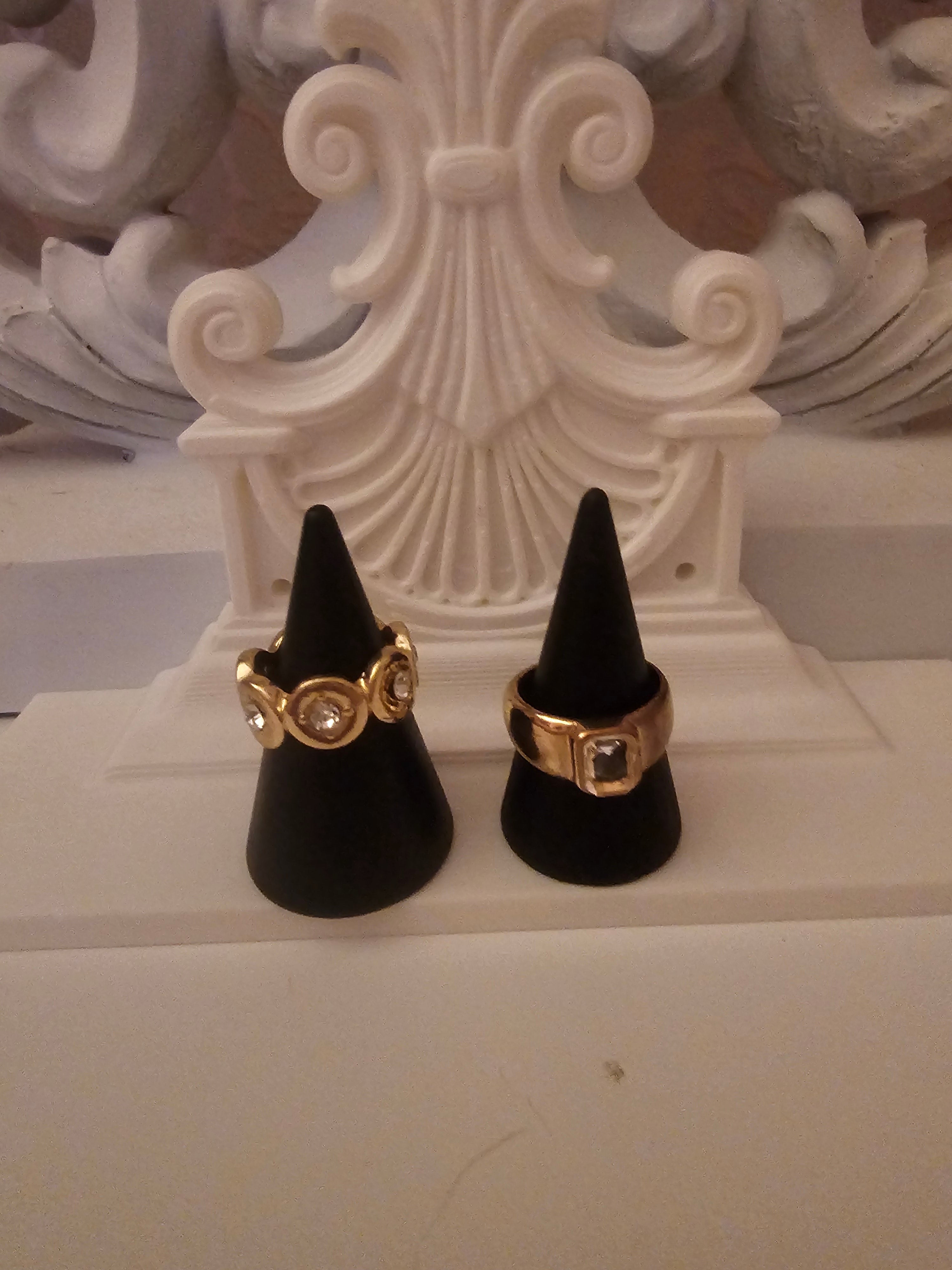 Ladies gold plated with diamond design x2 rings £10 each